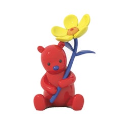 Red Bear with A Yellow Flower Art Deco Sculpture Out Door