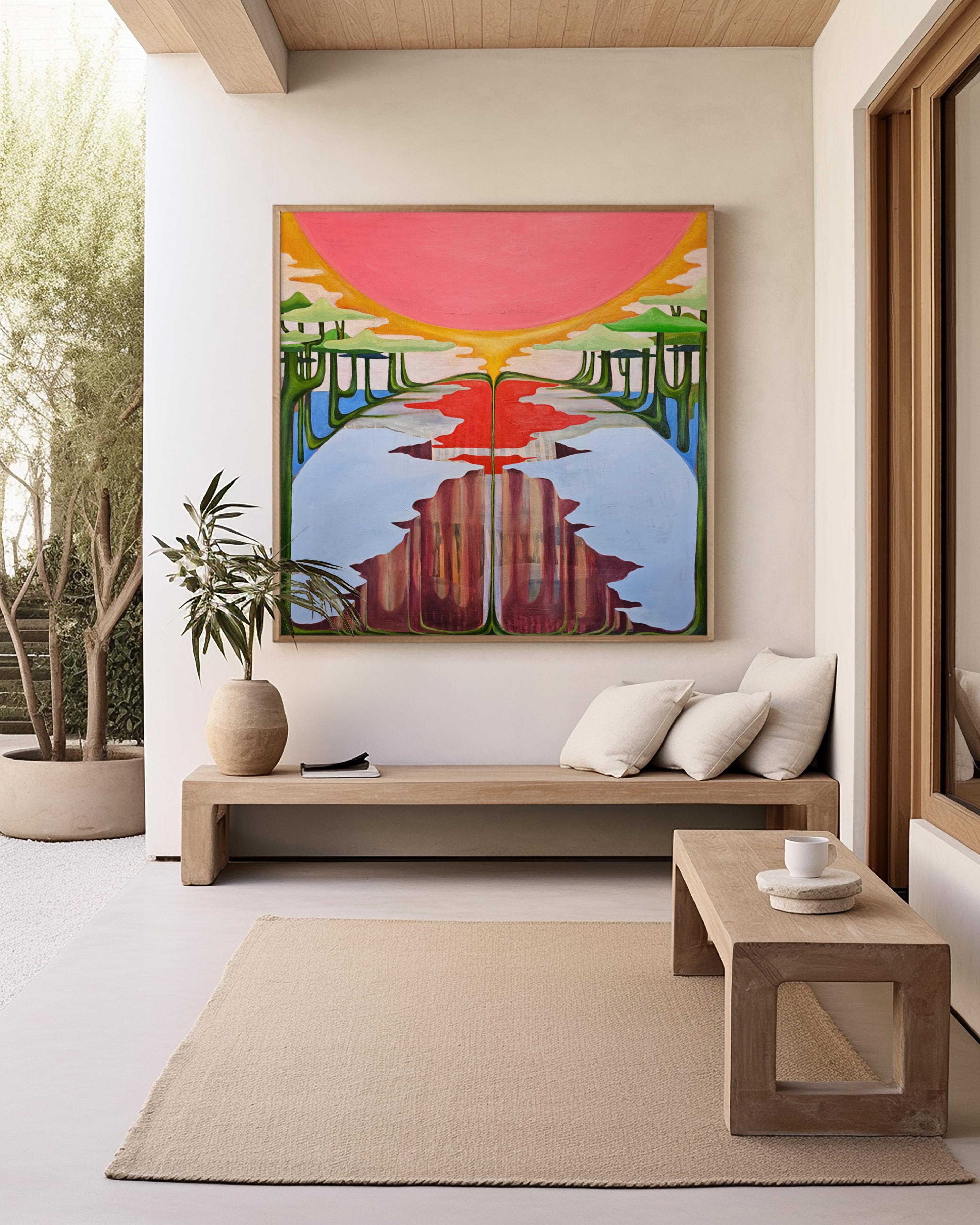Ripple In, Öl auf Leinwand, Transzendental Abstraktes Landschaftsgemälde, 2023 – Painting von Zhanna Tsytsyn