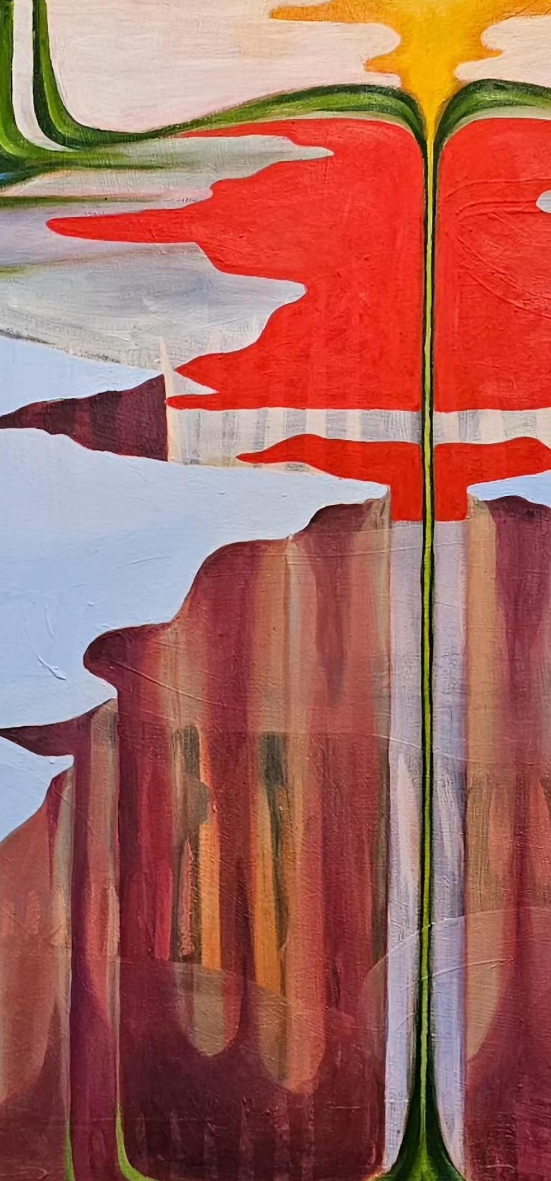 Ripple In, Öl auf Leinwand, Transzendental Abstraktes Landschaftsgemälde, 2023 1