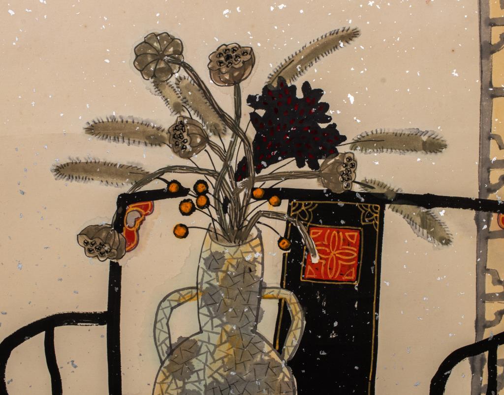Zhao Chengxiang Stillleben-Tinte auf Papier mit Blumenmuster im Angebot 1