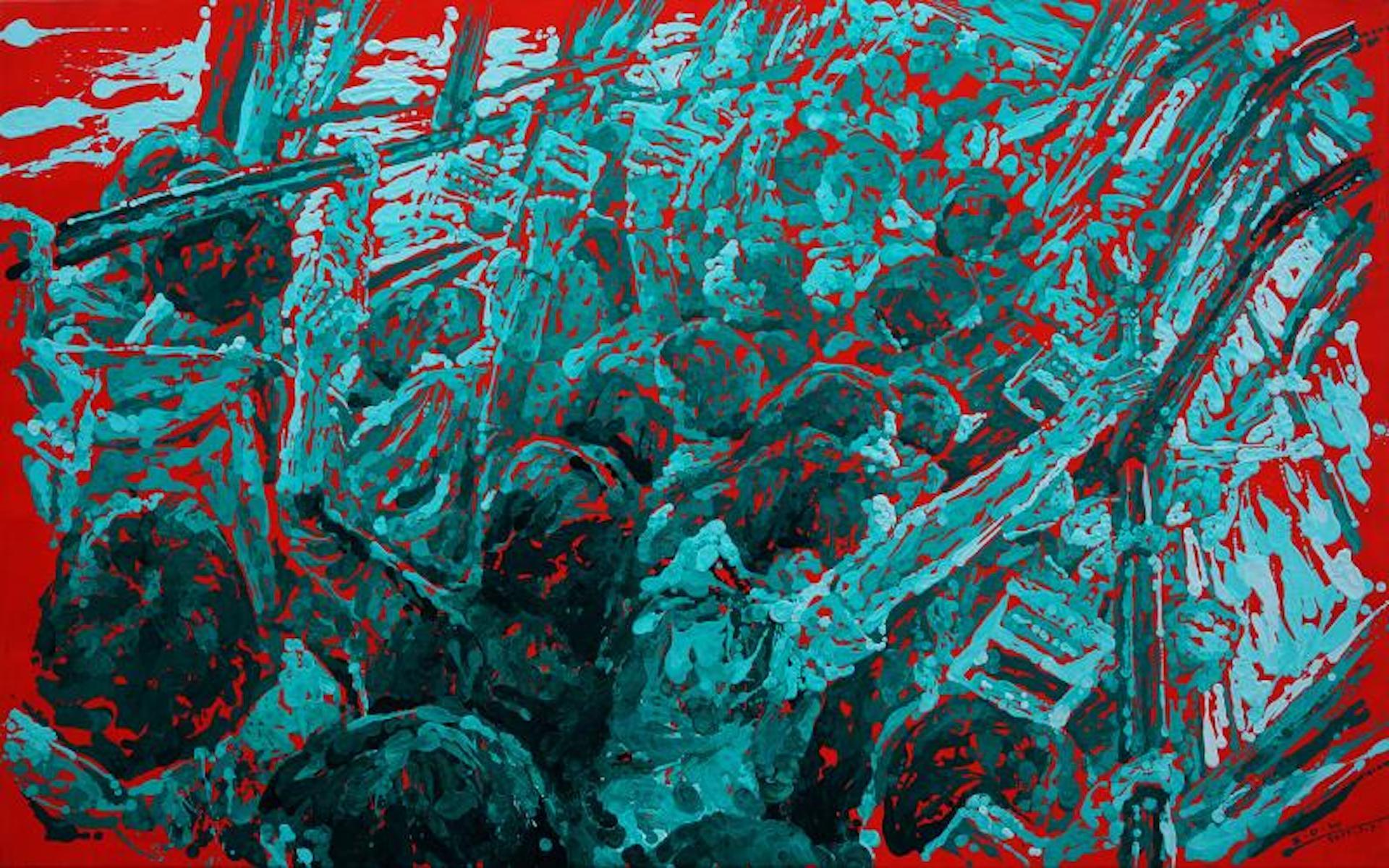 Olio su tela 

Zhao De-Wei è un artista cinese nato nel 1960 che vive e lavora a Pechino, in Cina. L'arte di Zhao si è inizialmente basata sulle tecniche di spruzzatura selezionate da Pollock, ma ha anche portato espressioni più concrete legate agli