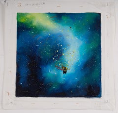 Zhao Wang Impressionist Original Oil On Canvas "Galaxy Stars"