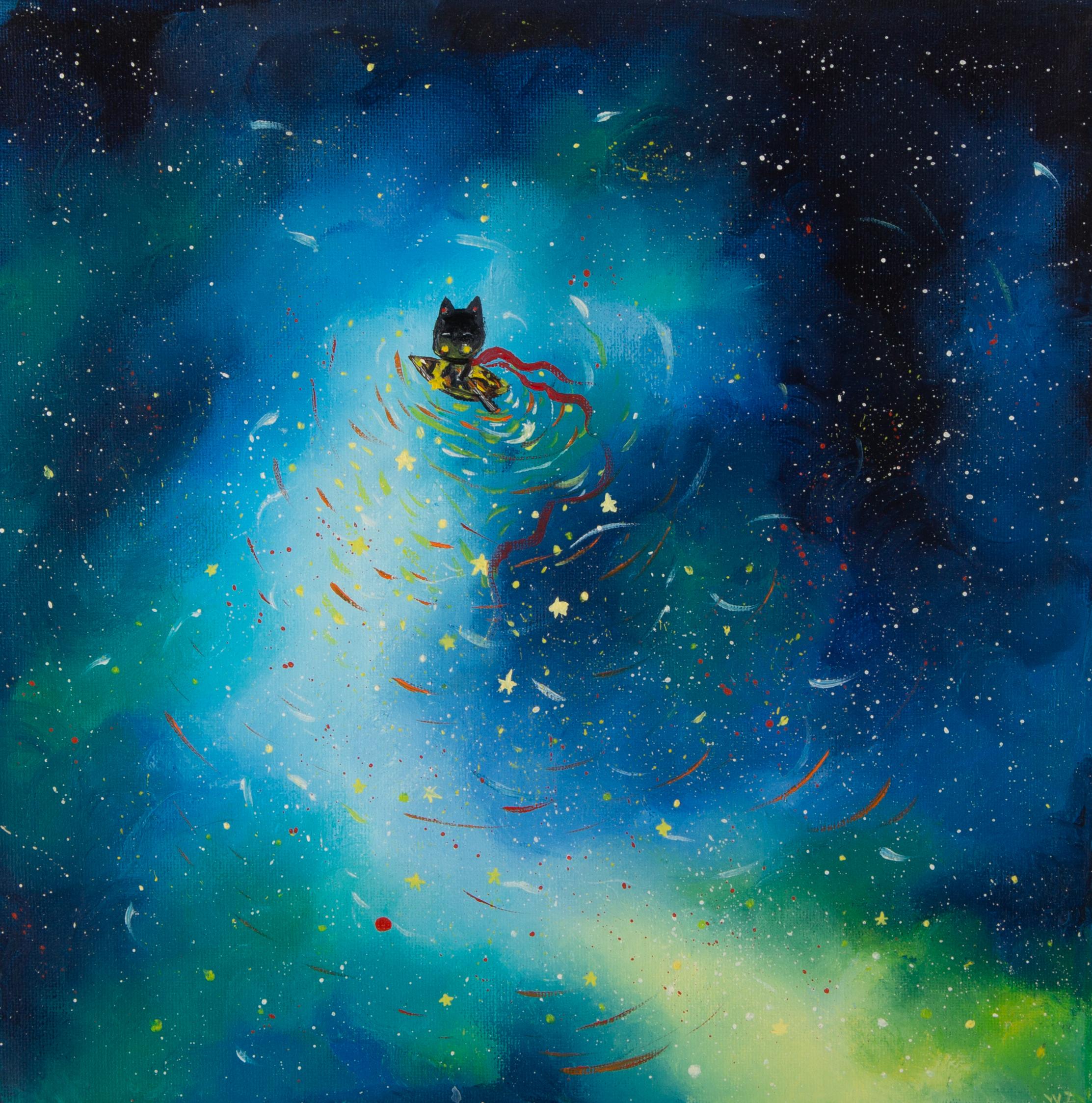  Titolo: Stelle della Galassia
 Medium: Olio su tela
 Dimensioni: 12 x 12 pollici
 Cornice: Possibilità di incorniciatura!
 Condizioni: Il dipinto appare in ottime condizioni.
 Nota: questo quadro non è teso
 Anno: 2000 circa
 Artista: Zhao Wang
