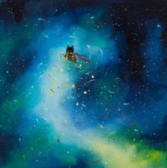Zhao Wang Impressionistisches Original Ölgemälde auf Leinwand „Galaxy Stars“ von Zhao Wang