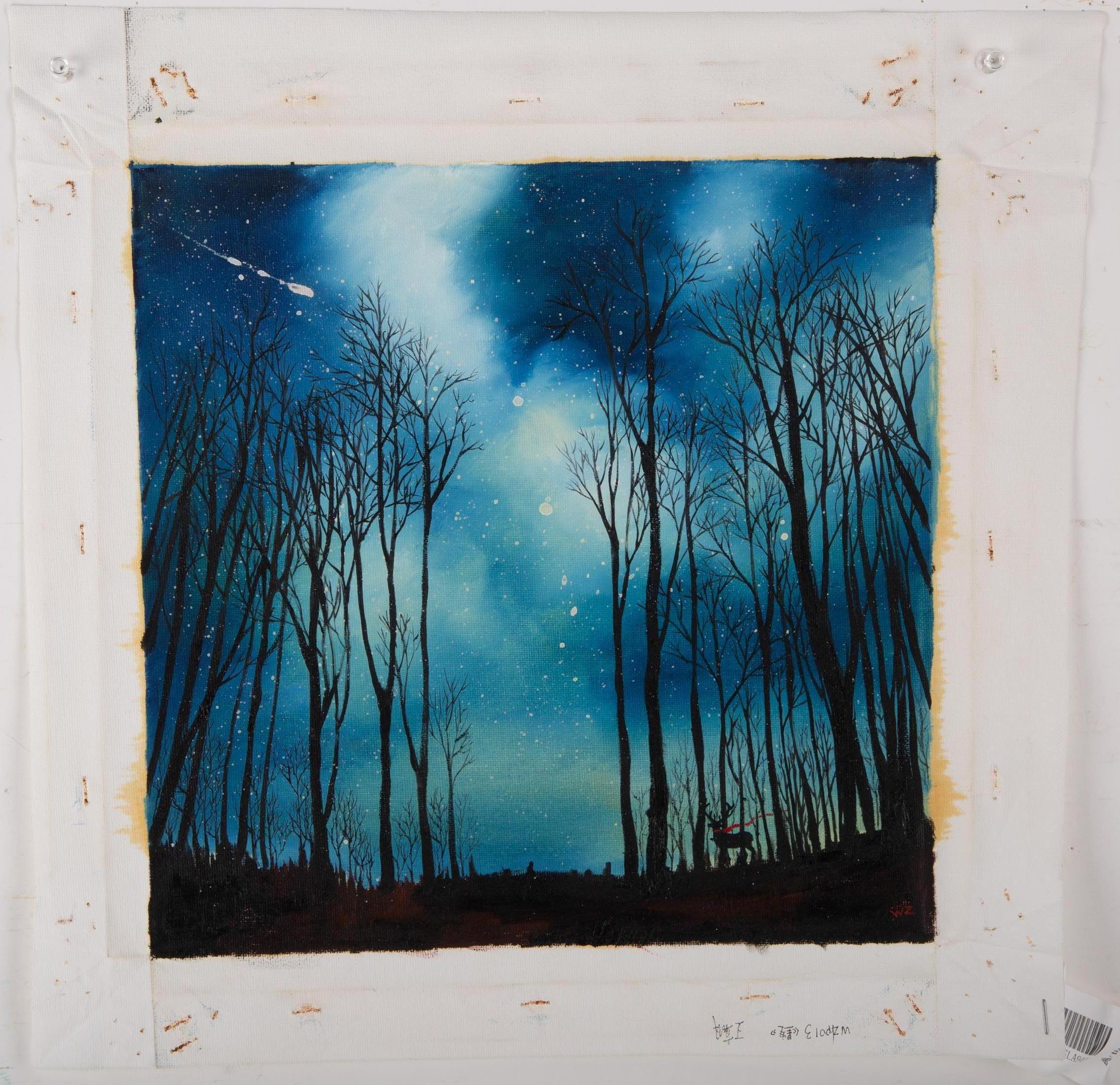Huile impressionniste originale sur toile « Starry Sky » de Zhao Wang en vente 1