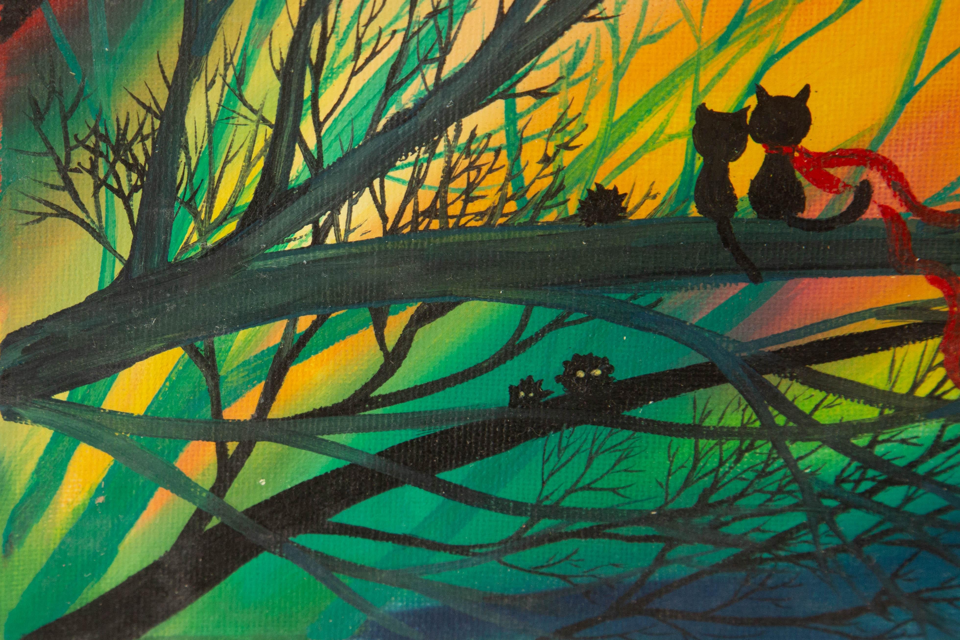 Zhao Wang Landschaft Original-Acryl auf Leinwand 