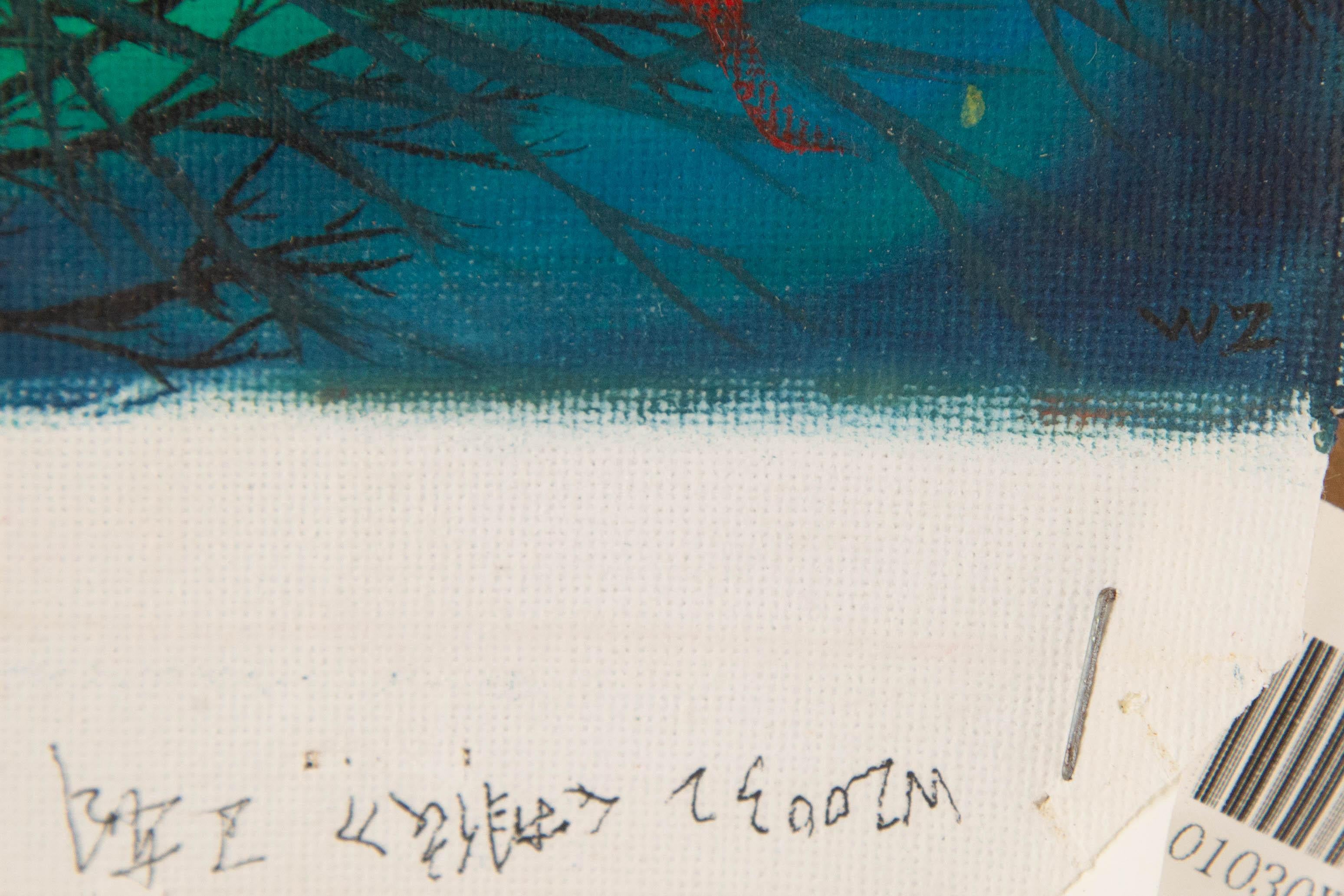 Zhao Wang Landschaft Original-Acryl auf Leinwand 