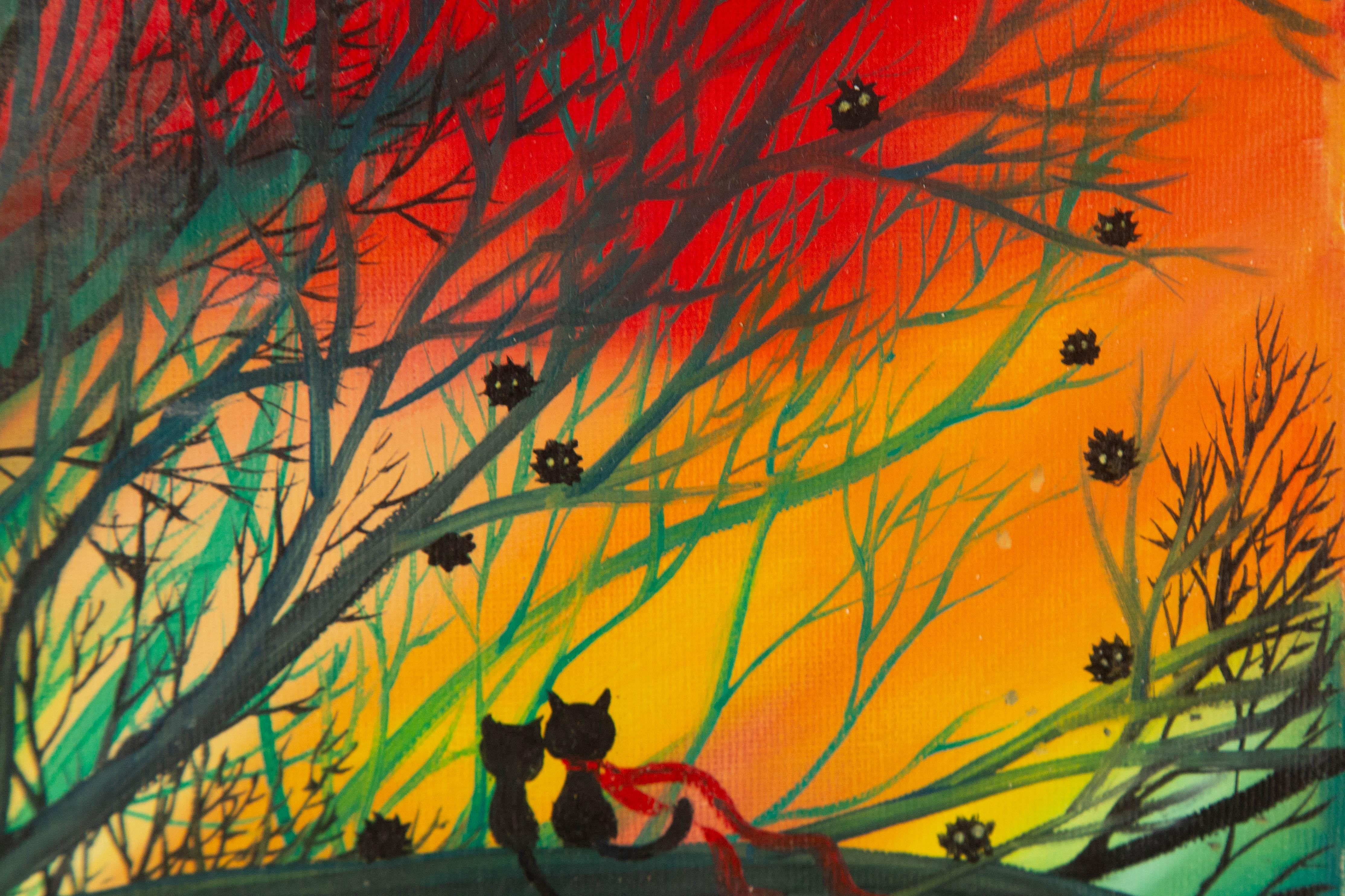 Zhao Wang Landschaft Original-Acryl auf Leinwand 