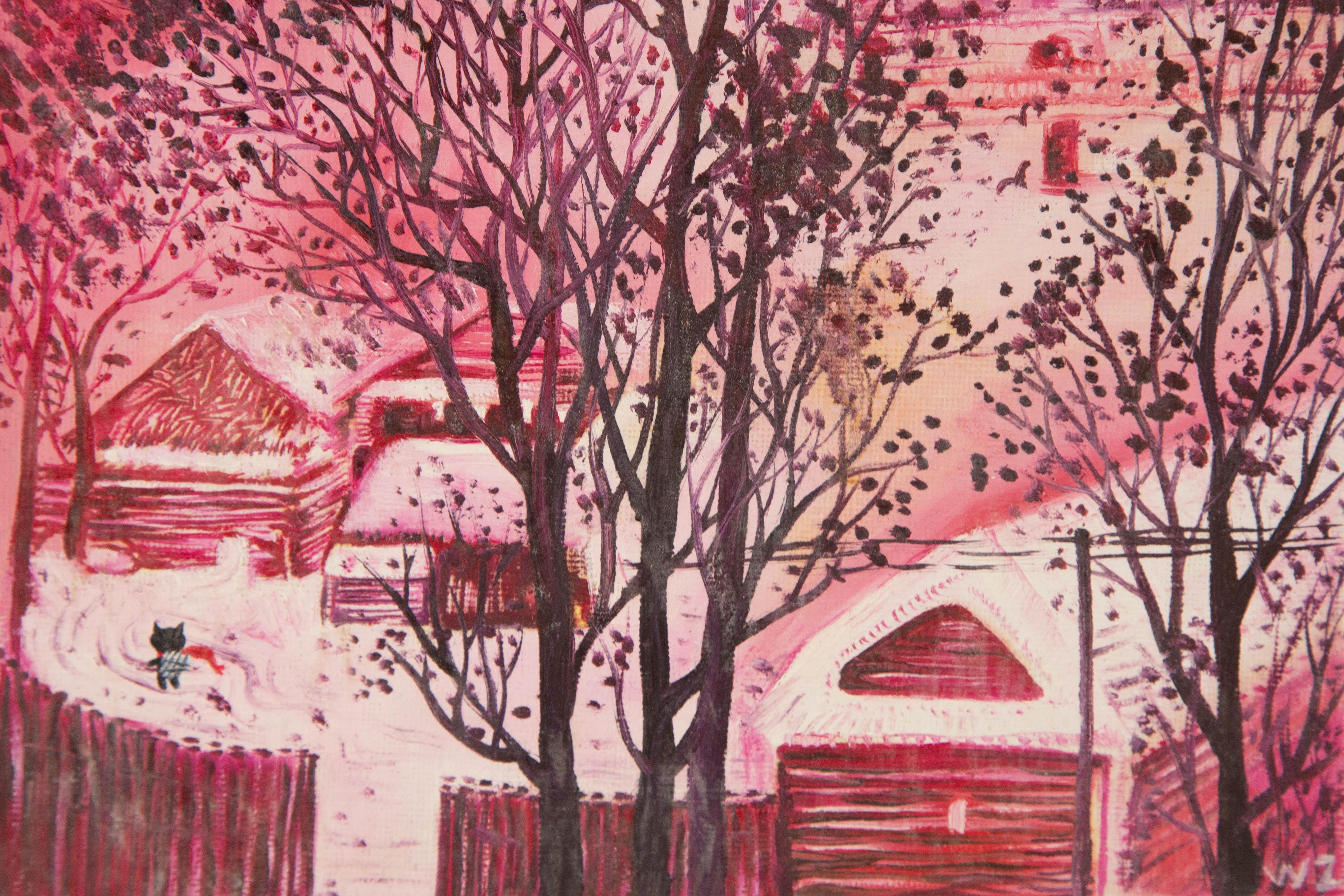 Zhao Wang Landschaft Original-Acryl auf Leinwand 