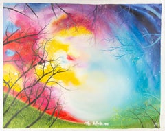 Zhao Wang Landschaft Original Öl auf Leinwand "Spaziergang durch das Licht"