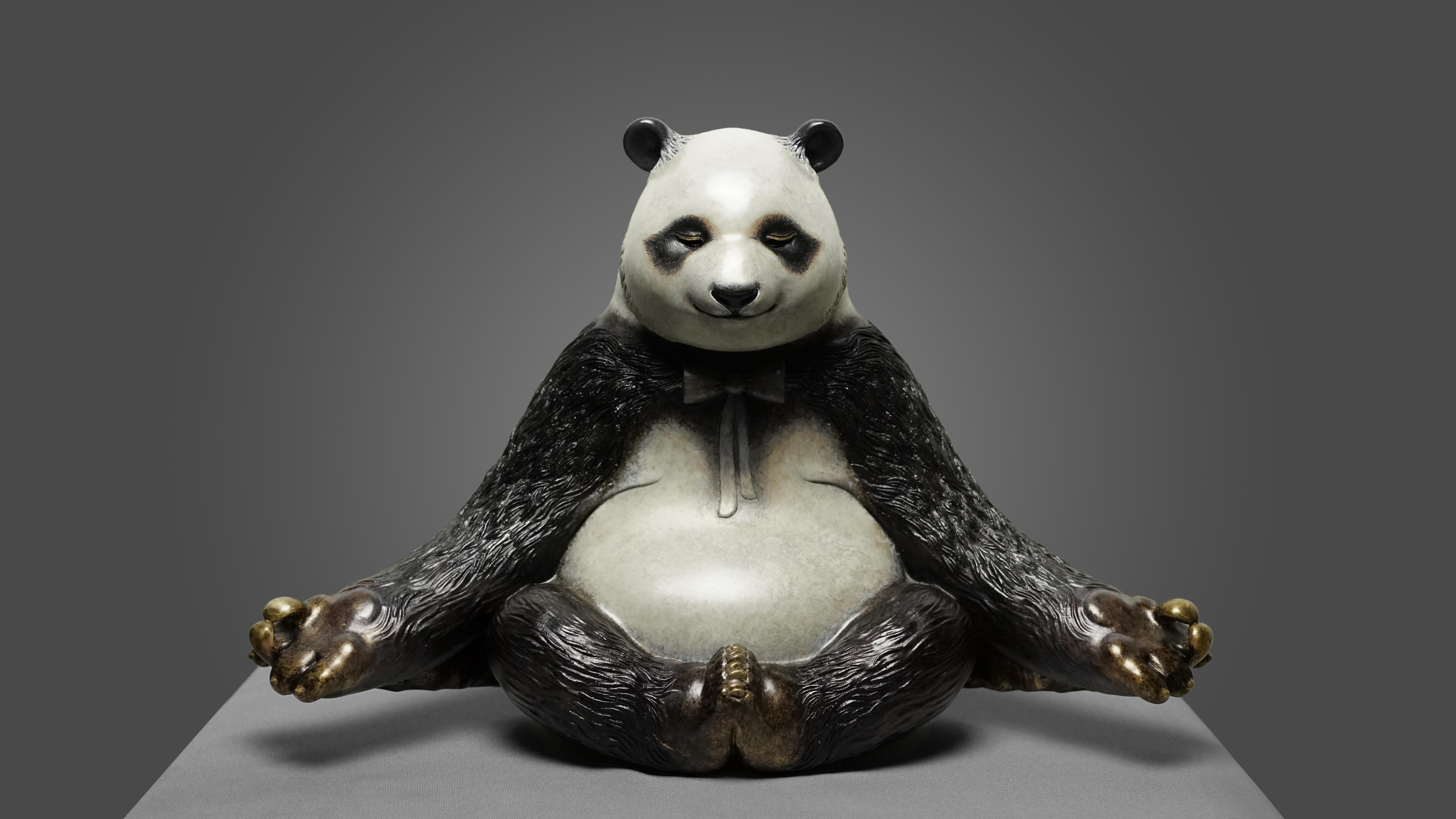 Meditation Panda - Sculpture by Zhao Yongchang