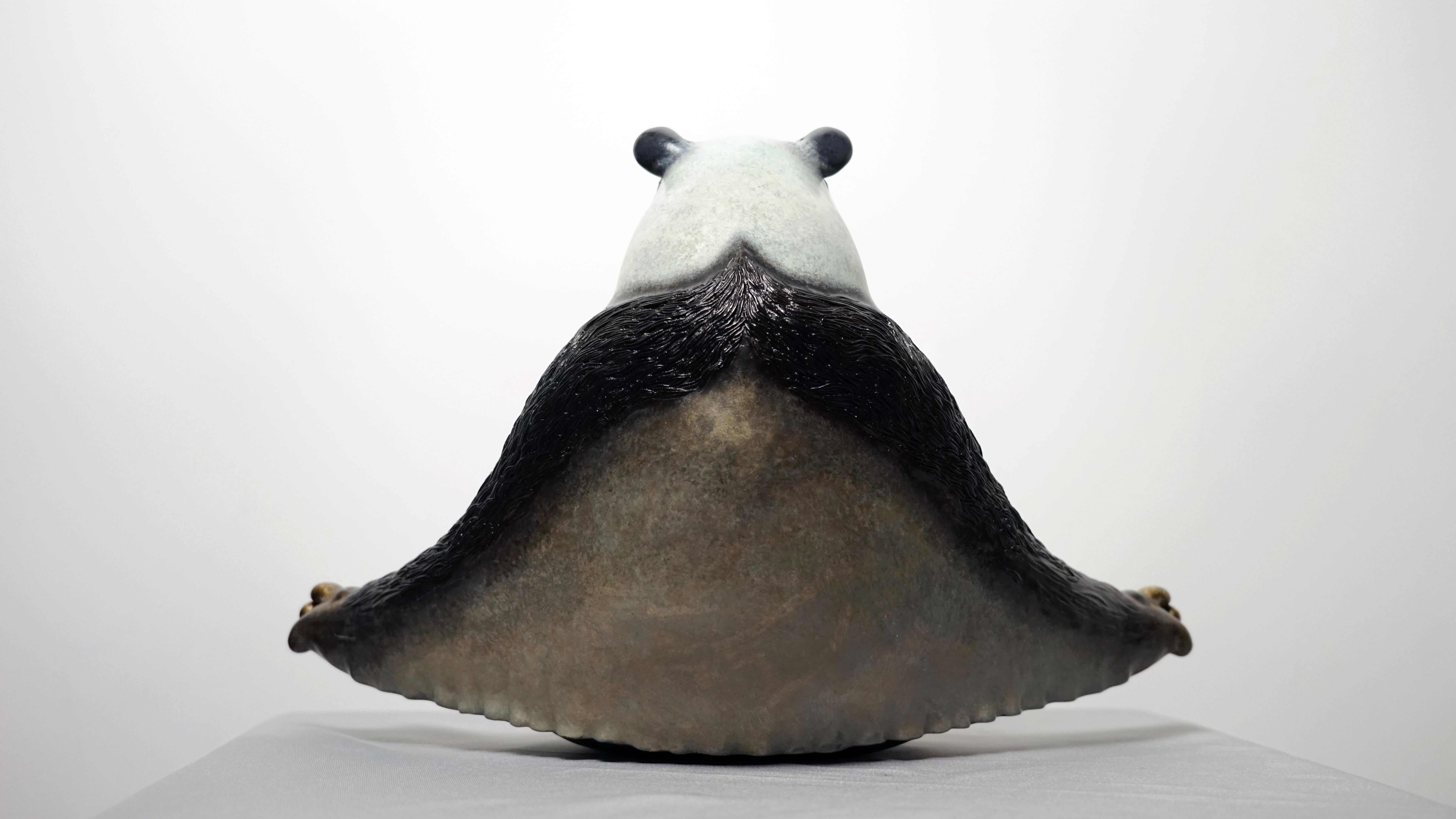 Meditation Panda - Modern Sculpture by Zhao Yongchang