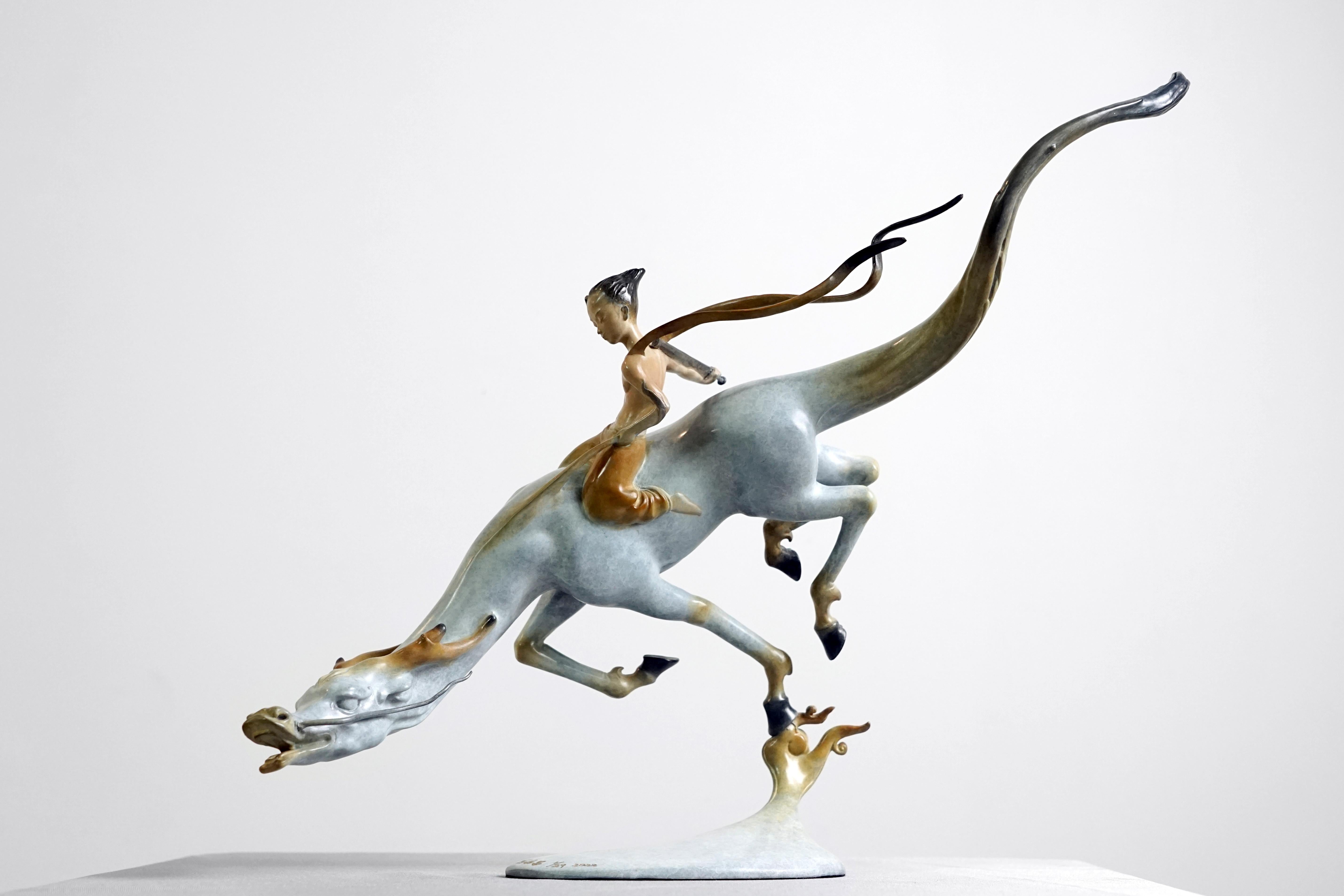 Ode à la bravoure - Moderne Sculpture par Zhao Yongchang