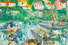 Zhaohui Zeng Waterscape Original Oil On Canvas "Busy Port"