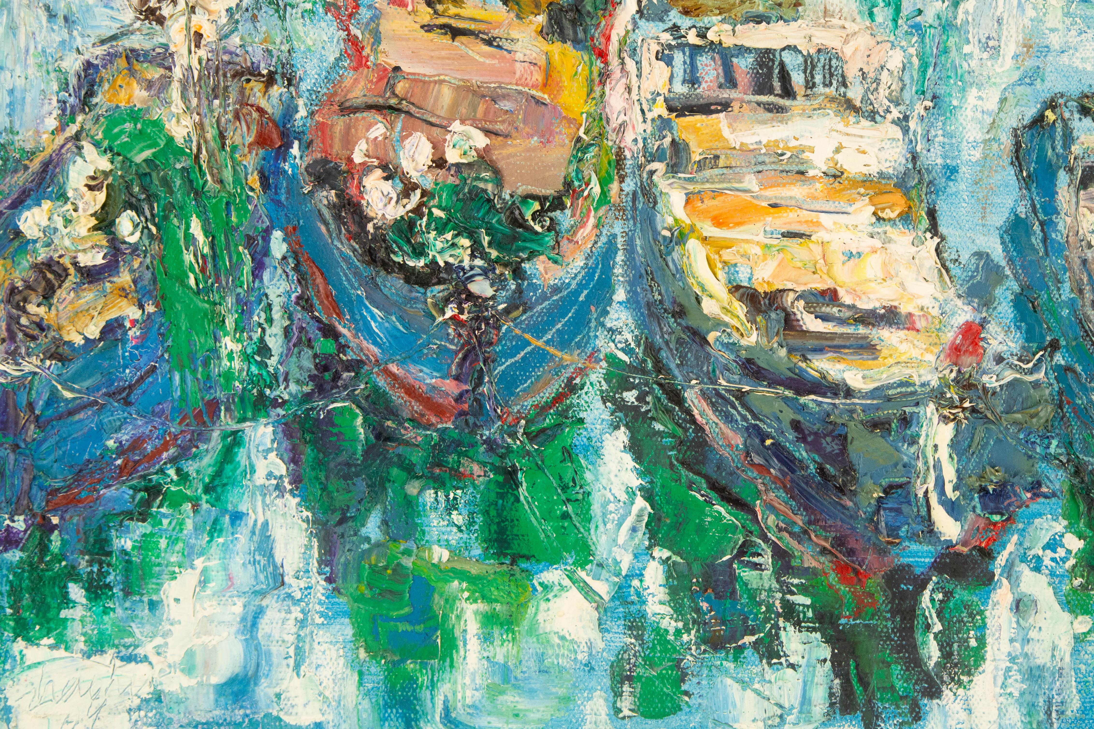 Zhaohui Zeng Waterscape Original Oil On Canvas 
