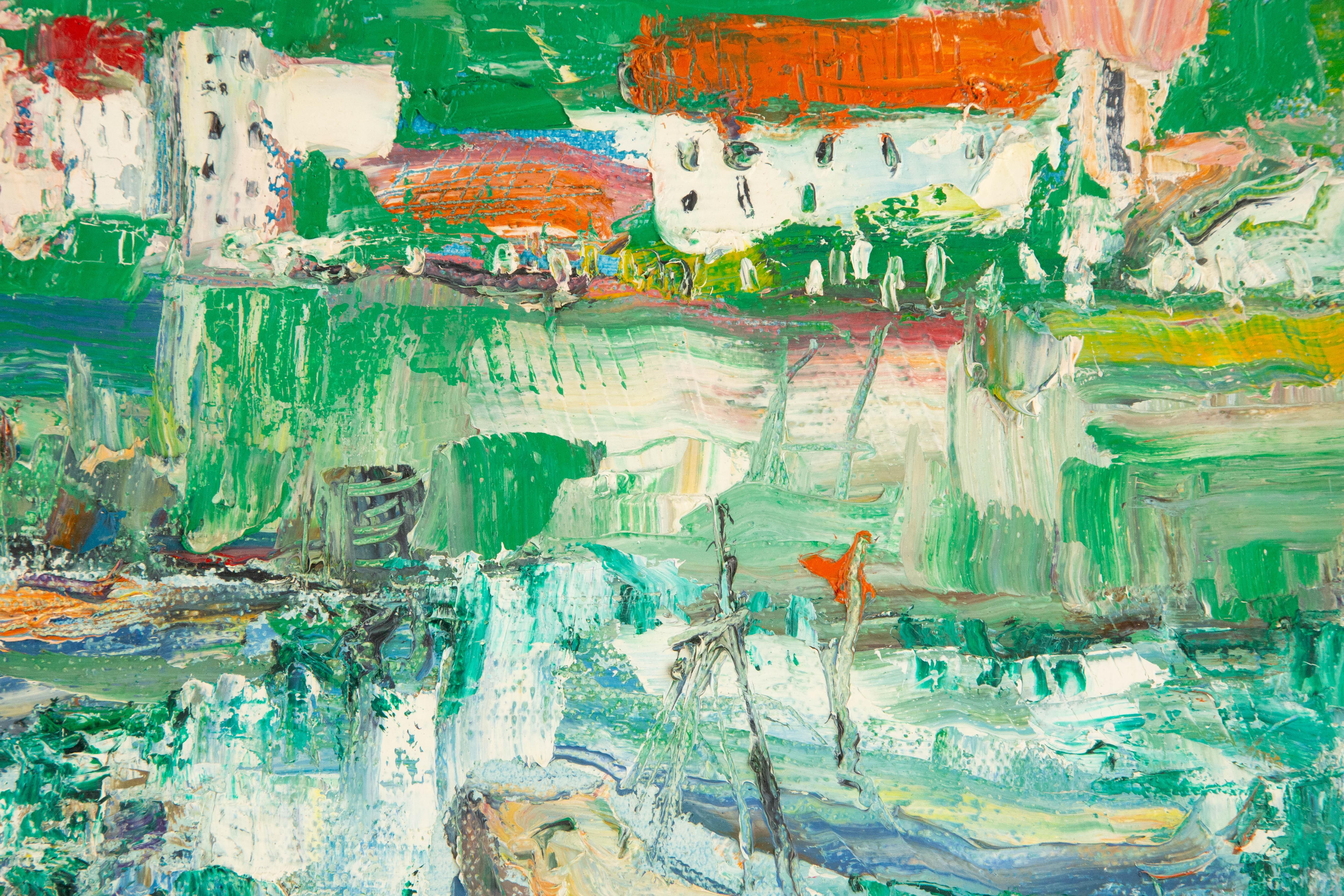 Zhaohui Zeng Waterscape Original Oil On Canvas 