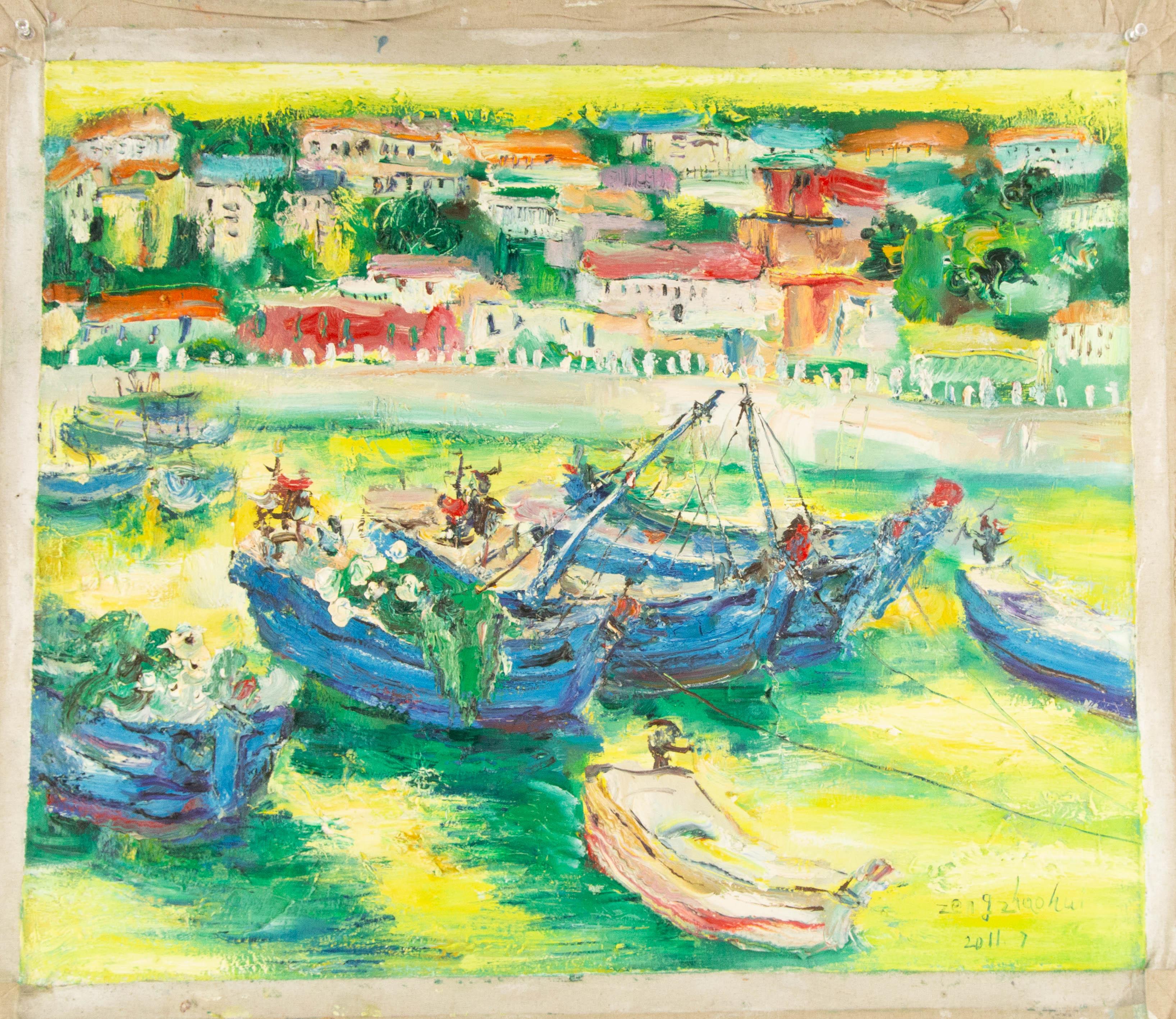 Zhaohui Zeng Paesaggio acquatico originale Olio su tela 