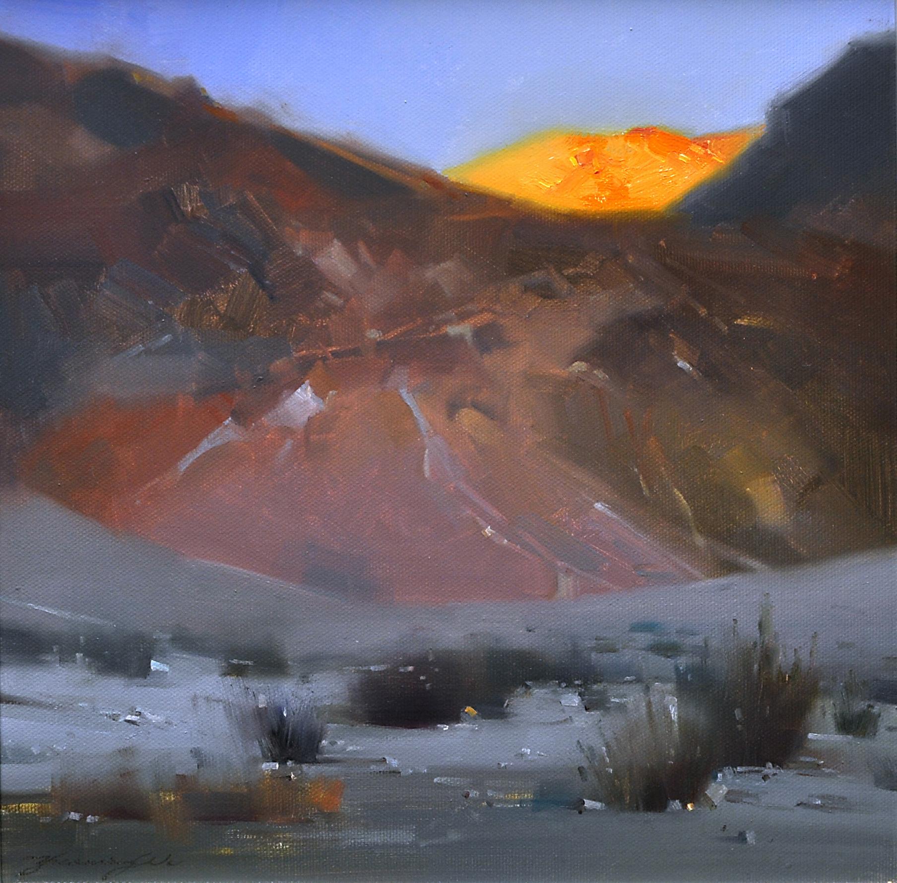Zhaoming Wu Landscape Painting - "Desert's Crown" Oil Painting