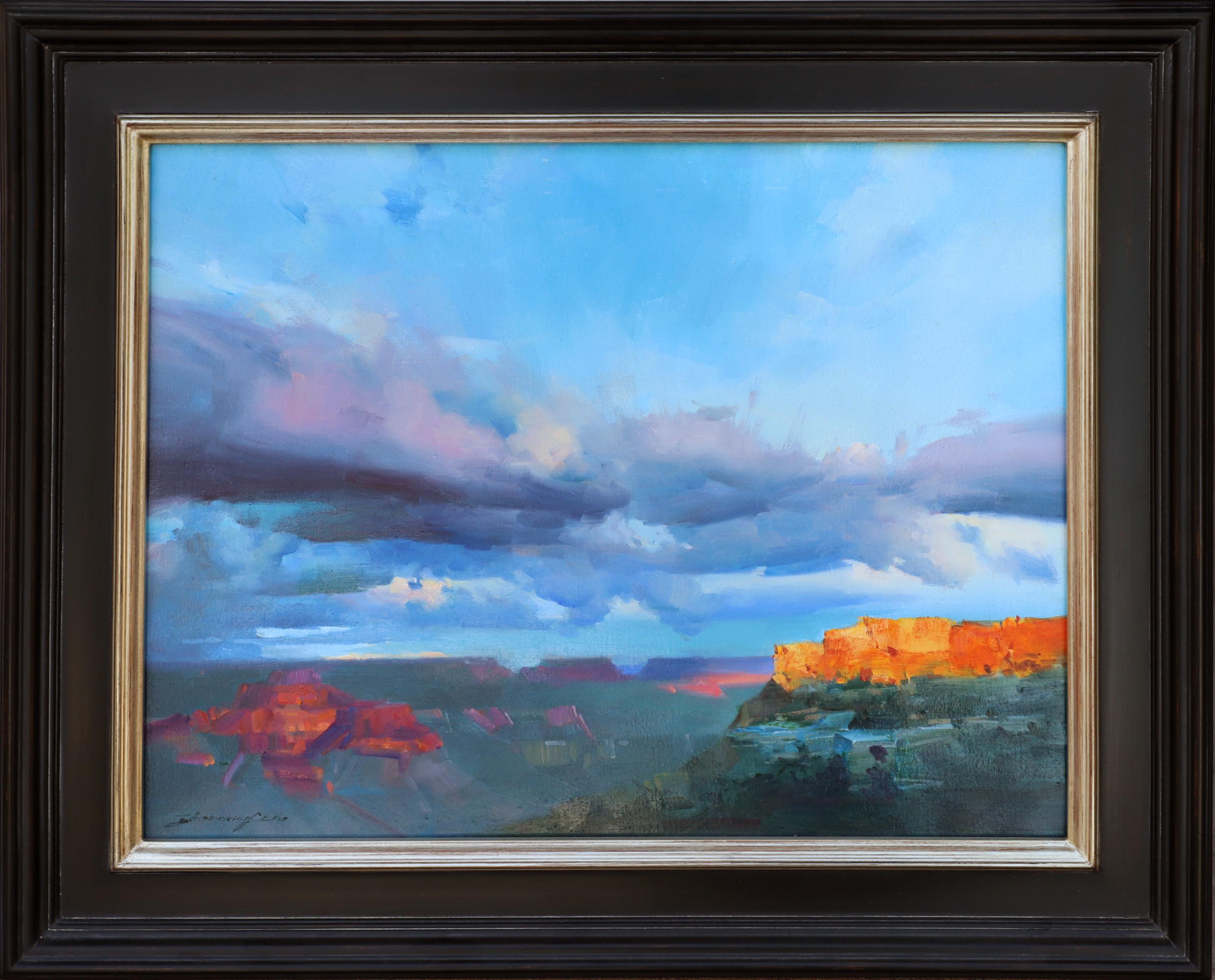 Dusk in Canyon - Painting by Zhaoming Wu