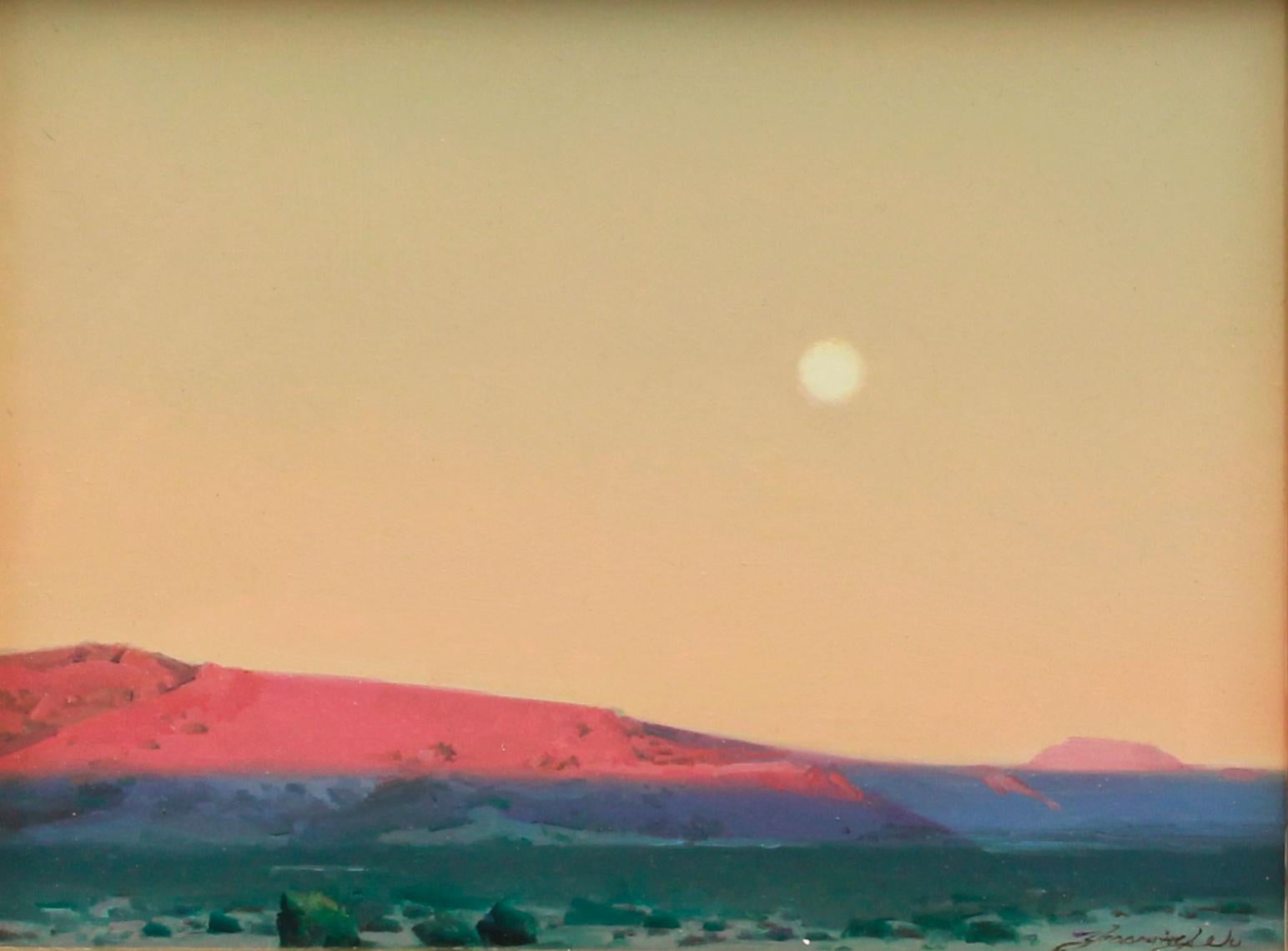 Evening Moon - Realist Painting by Zhaoming Wu