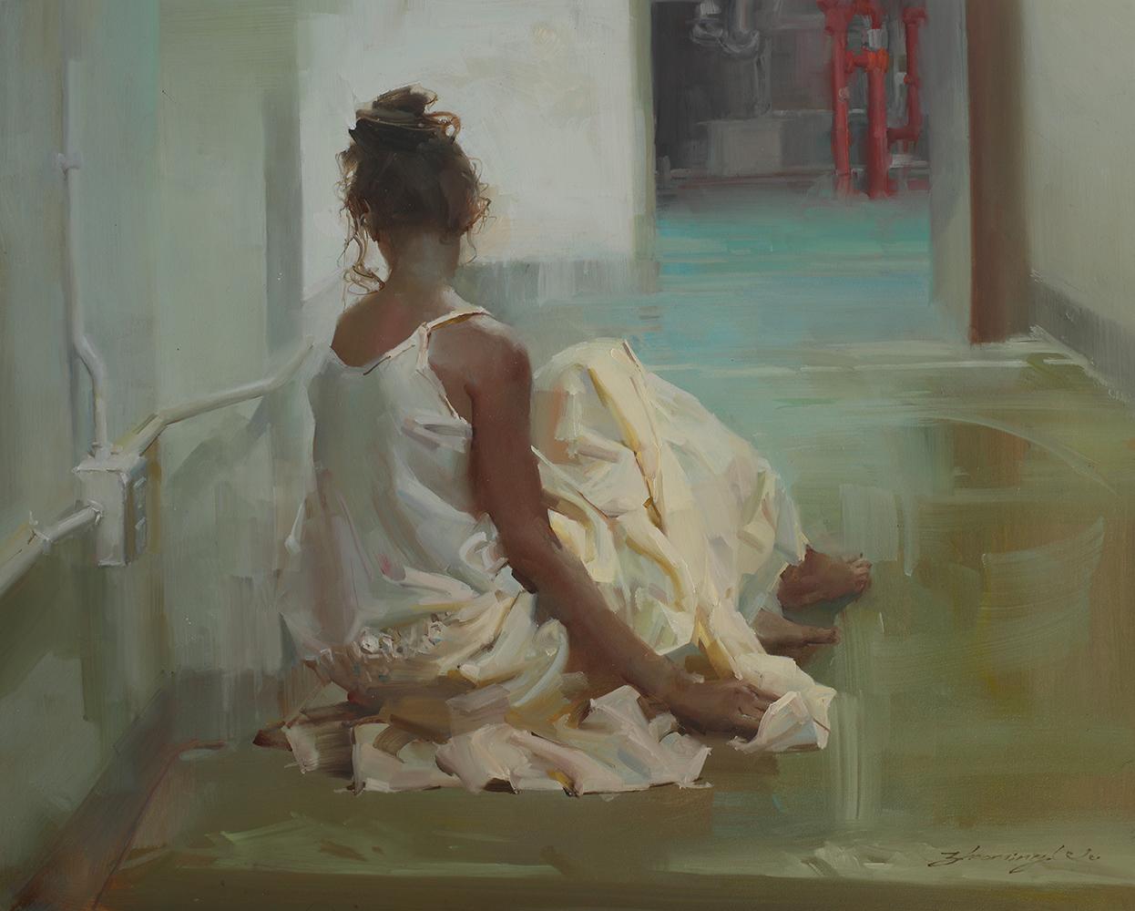 Hallway's Venus - Realist Painting by Zhaoming Wu