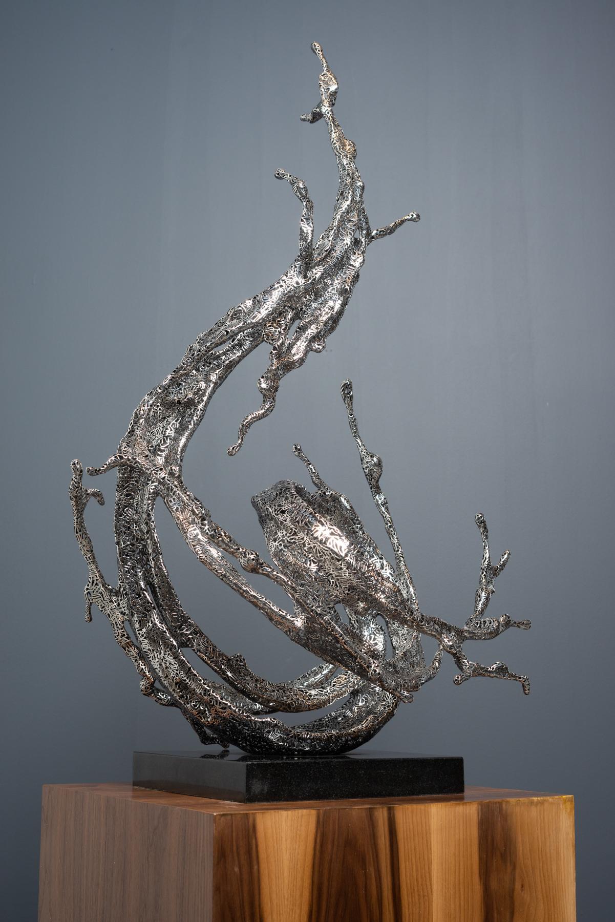 Contemporary Chinese calligraphic stainless steel sculpture
