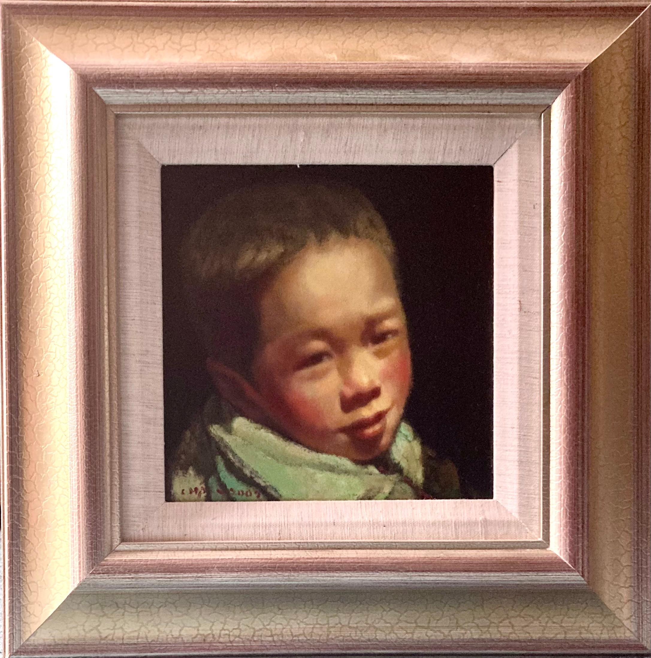 "Boy Portrait" - Painting by Zheng Zhiyue