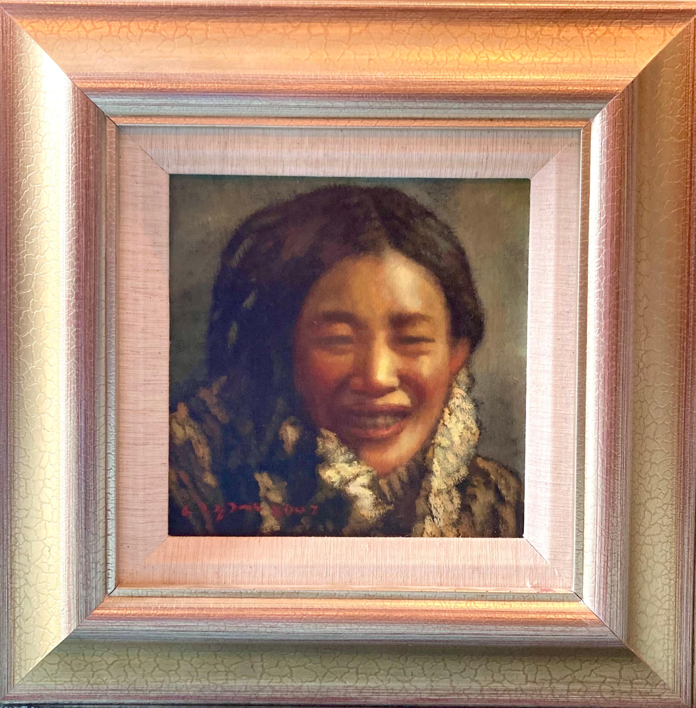 "Girl Portrait" - Painting by Zheng Zhiyue