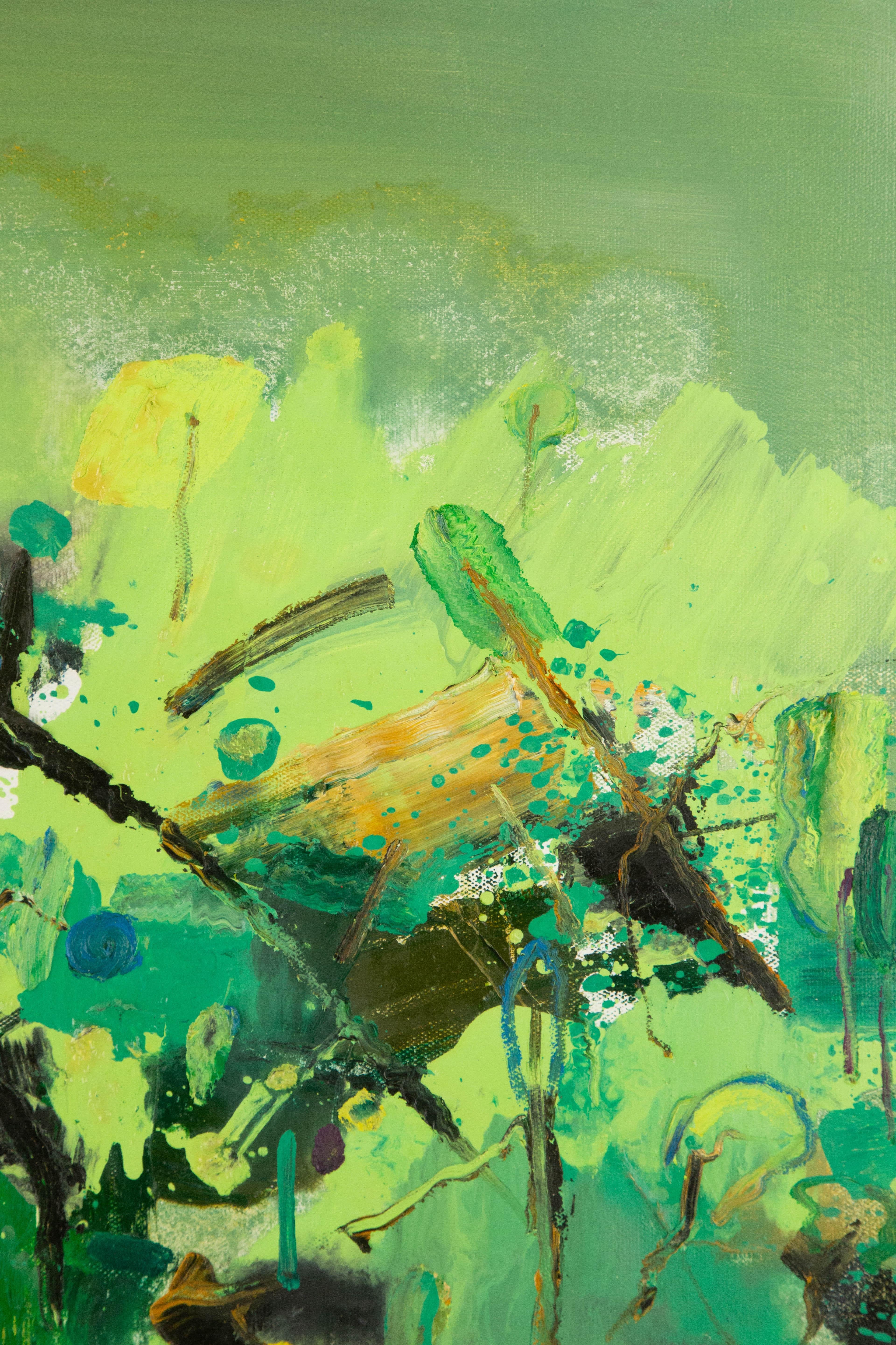 ZhengZhong Liu, technique mixte abstraite originale « Le monde vert » en vente 3