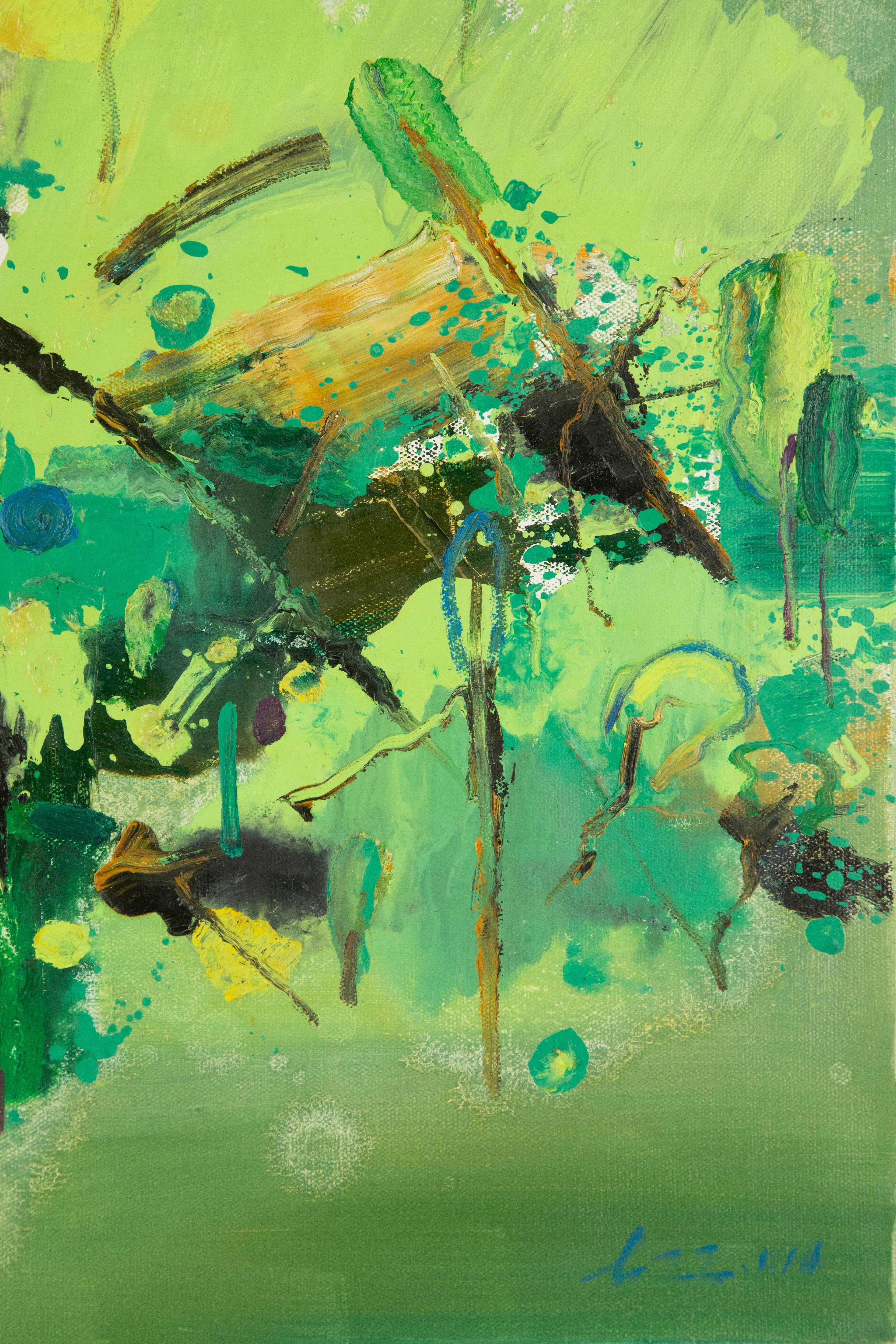 ZhengZhong Liu, technique mixte abstraite originale « Le monde vert » en vente 4