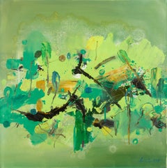 ZhengZhong Liu Originale astratto a tecnica mista "Greene & Greene"