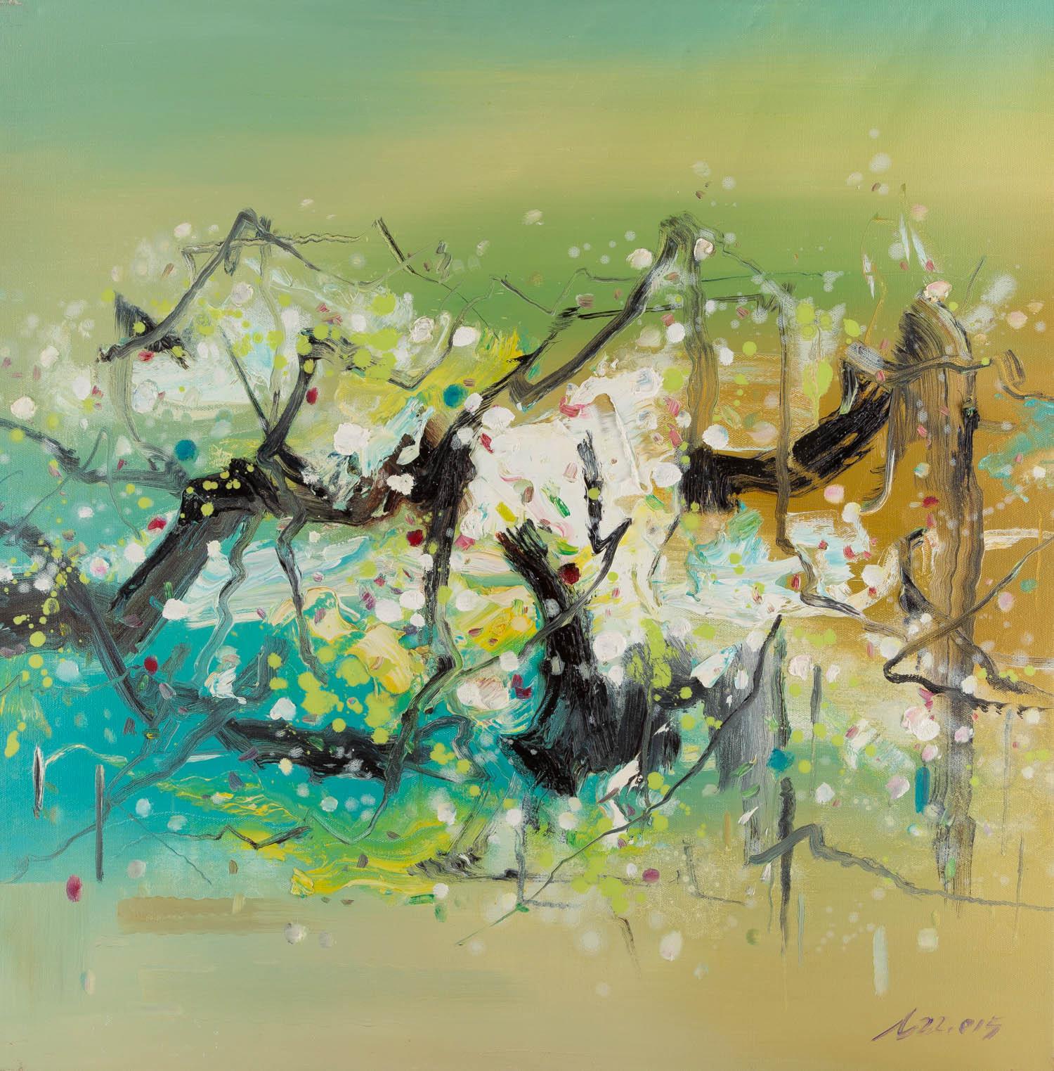Zhengzhong Liu Impressionistisches Original-Ölgemälde „Ewha“ von Zhengzhong Liu – Painting von ZhengZhong Liu