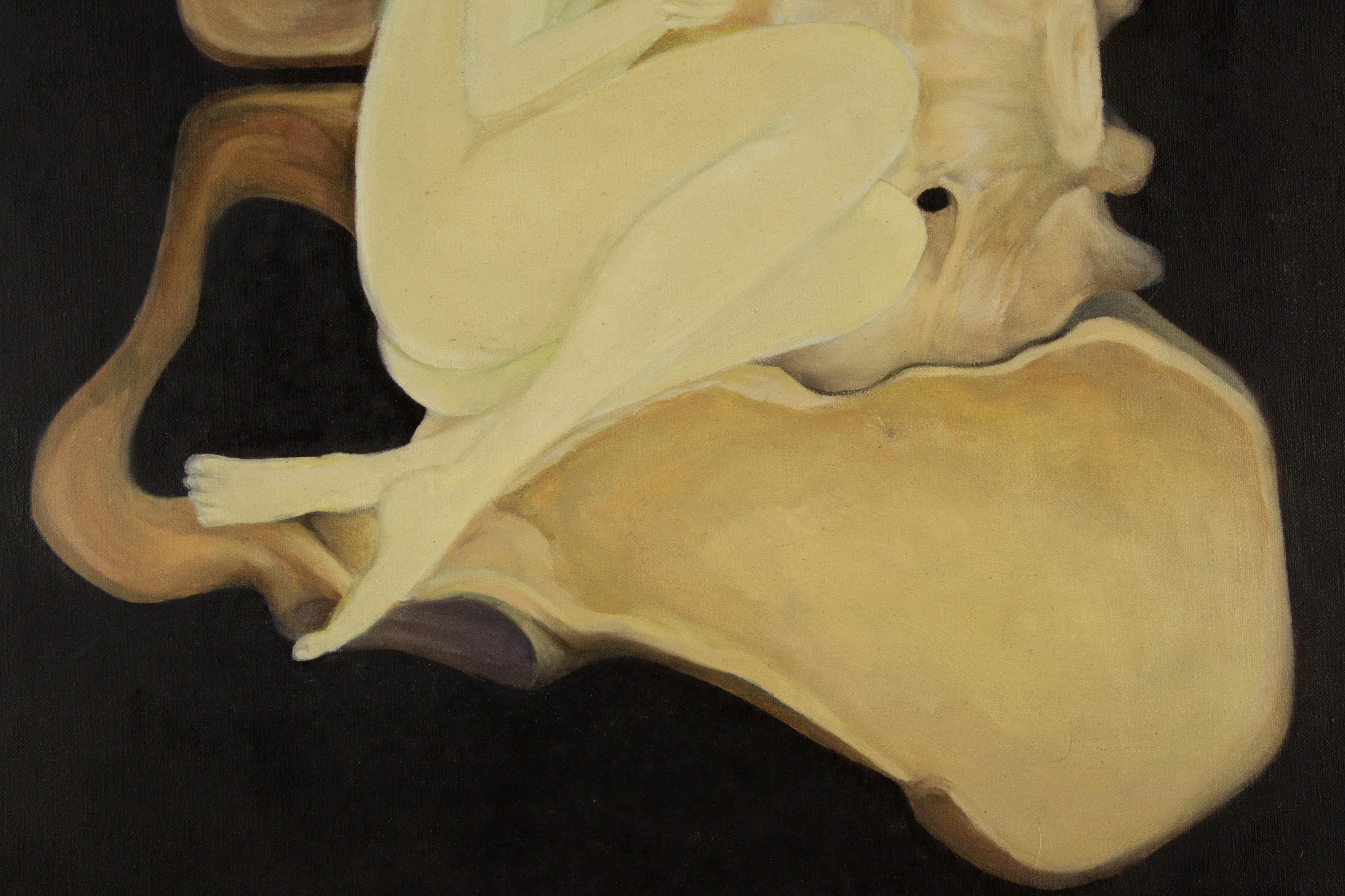 Zhenlin Liu Surrealistisches Original Ölgemälde auf Leinwand „Lovely Bones“ im Angebot 3