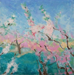 ZhenPeng Sun Paysage Peinture à l'huile originale "Fleur de printemps"