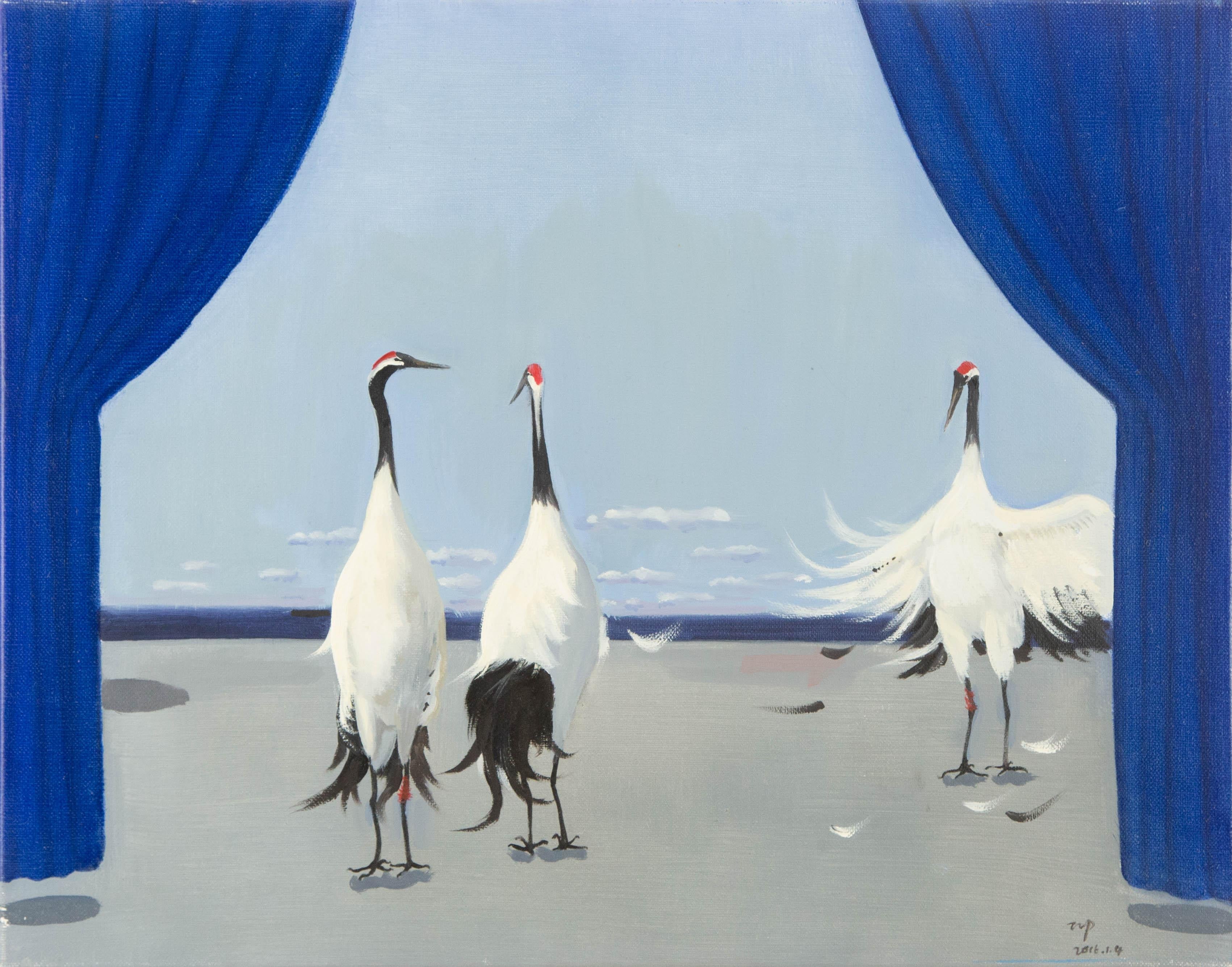  Title: Our Debut IV
 Medium: Oil on canvas
 Size: 15.5 x 19.5 inches
 Frame: Framing options available!
 Condition: The painting appears to be in excellent condition.
 
 Year: 2016
 Artist: Zhenpeng Zhou
 Signature: Signed
 Signature Location: