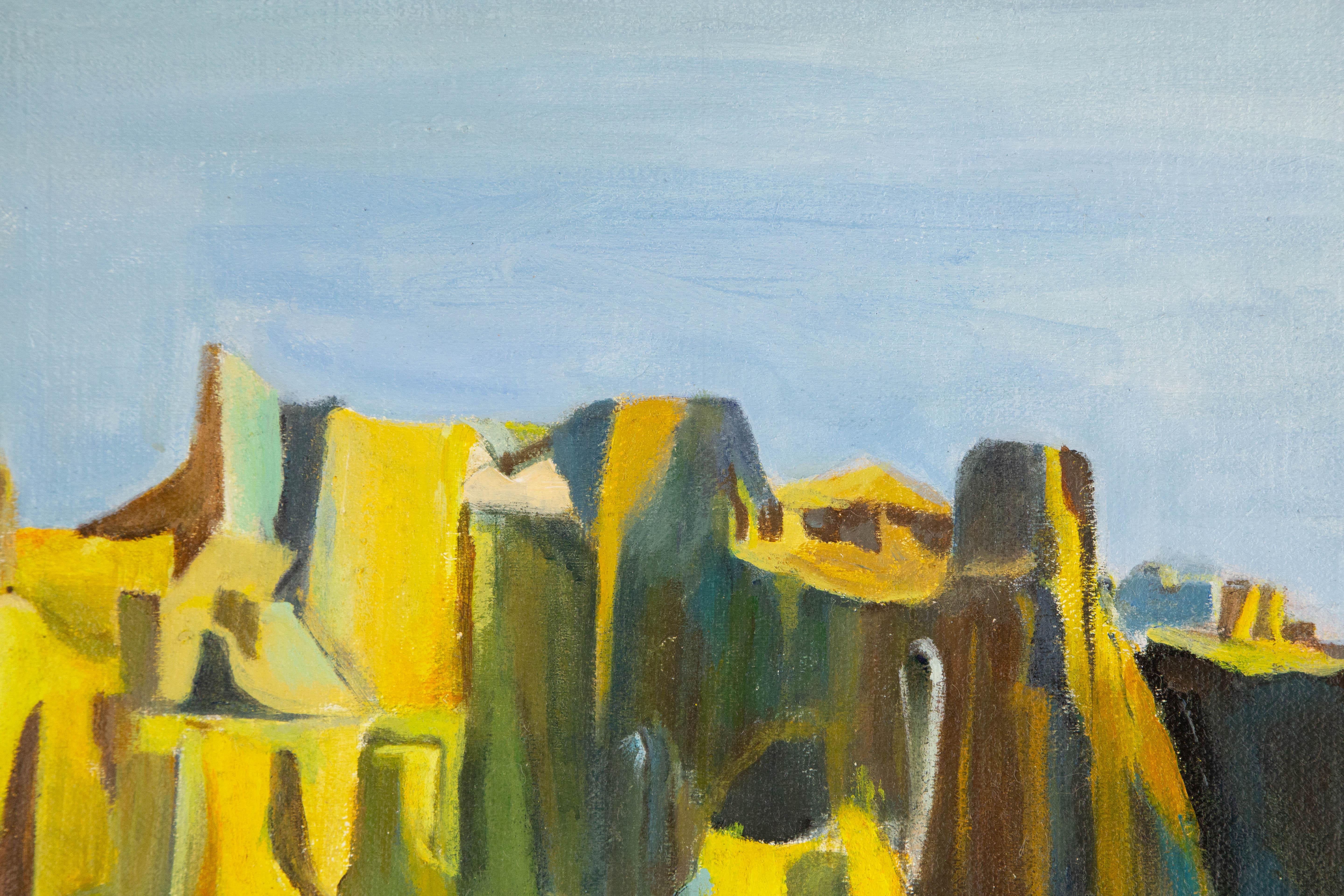  Title: Sunrise On Mountain
 Medium: Oil on canvas
 Size: 19 x 23 inches
 Frame: Framing options available!
 Condition: The painting appears to be in excellent condition.
 Note: This painting is unstretched
 Year: 2000 Circa
 Artist: ZhenPeng Zhou
