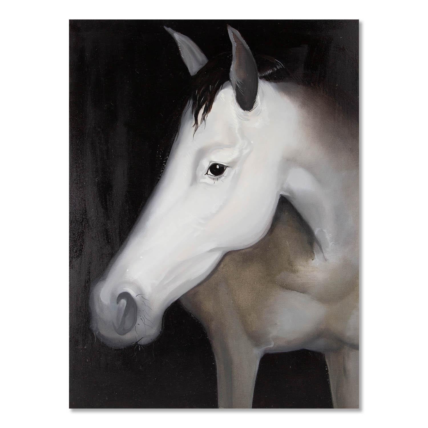  Title: Horse Series 8
 Medium: Oil on canvas
 Size: 31 x 23 inches
 Frame: Framing options available!
 Condition: The painting appears to be in excellent condition.
 
 Year: 2000 Circa
 Artist: Zhenpeng Zhou
 Signature: Unsigned
 Signature