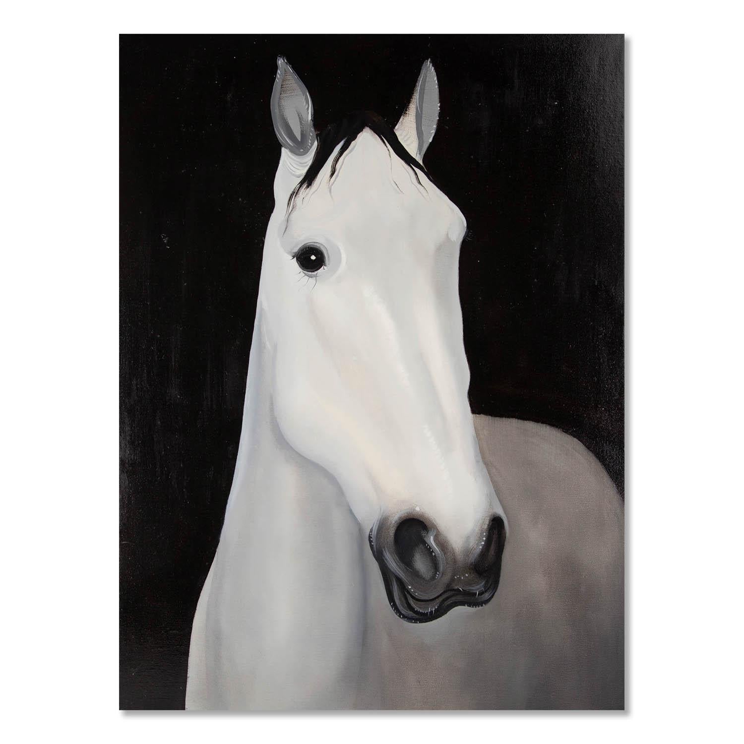  Title: Horse Series 7
 Medium: Oil on canvas
 Size: 31 x 23 inches
 Frame: Framing options available!
 Condition: The painting appears to be in excellent condition.
 
 Year: 2000 Circa
 Artist: Zhenpeng Zhou
 Signature: Unsigned
 Signature