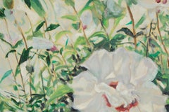 ZhenPeng Zhou Floral Original Oil On Canvas "White Hibiscus"