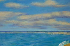 Zhenpeng Zhou Paisaje Original Óleo Sobre Lienzo "Orilla del mar en día soleado"