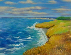 Zhenpeng Zhou Paesaggio Olio Originale Su Tela "Mare in Giornata di Sole"