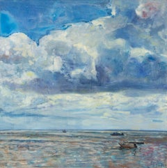 Zhenpeng Zhou Waterscape Original Oil On Canvas "Far Away I" (Paysage aquatique)