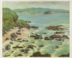 Zhenpeng Zhou Waterscape Original Oil On Canvas "Moon Bay II"