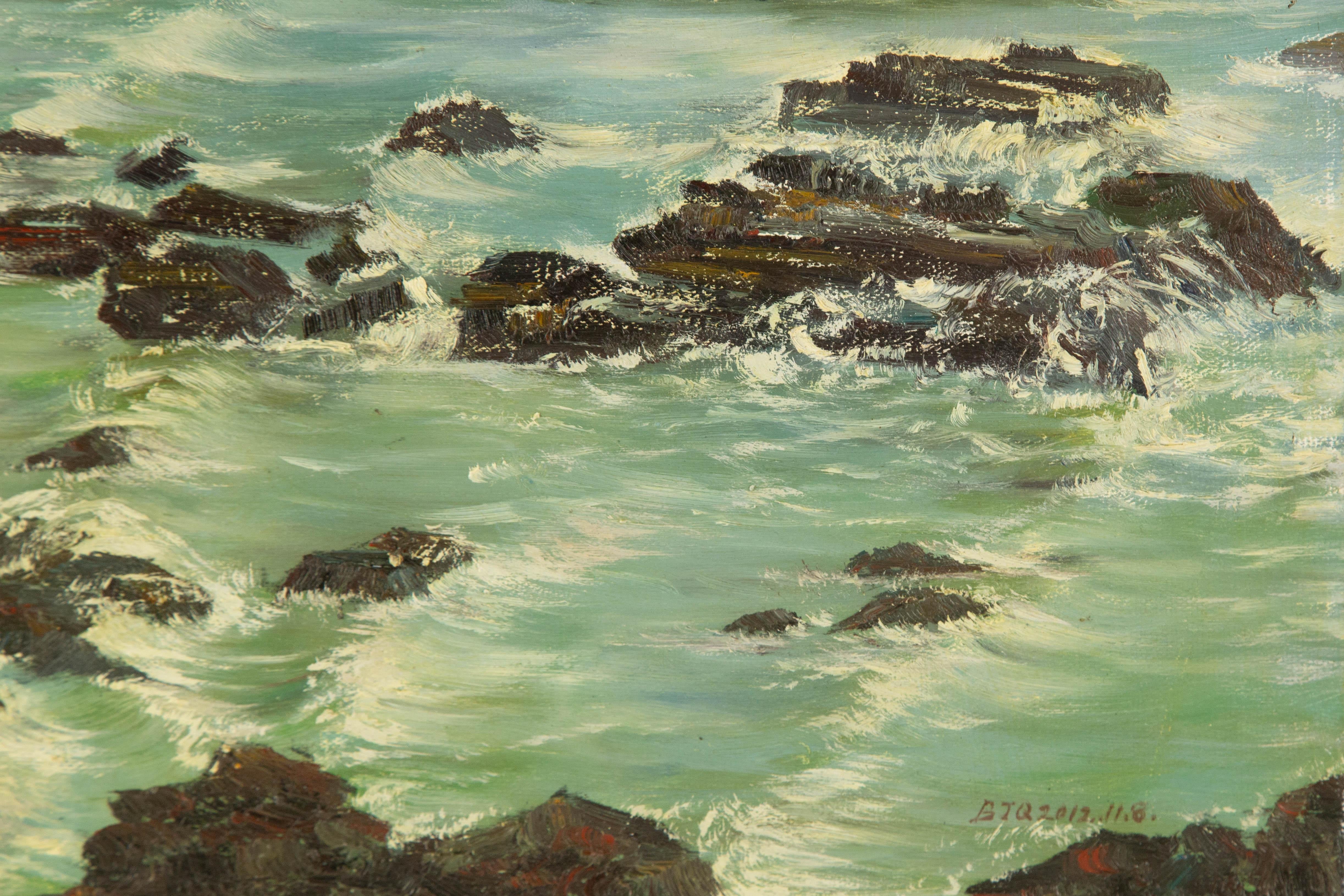 Zhenpeng Zhou Paesaggio acquatico originale Olio su tela 