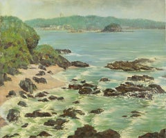 Zhenpeng Zhou Paesaggio acquatico originale Olio su tela "Baia della Luna II"