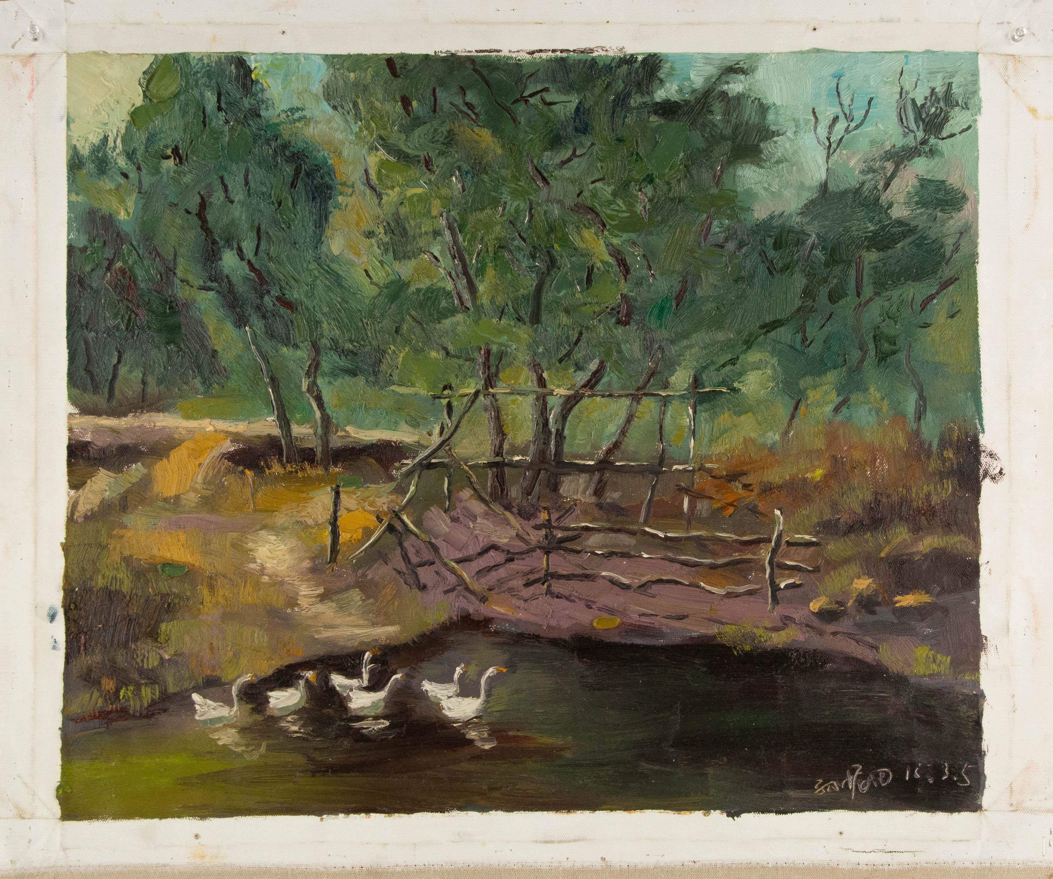 Zhentian Sun Landscape Original Oil On Canvas 