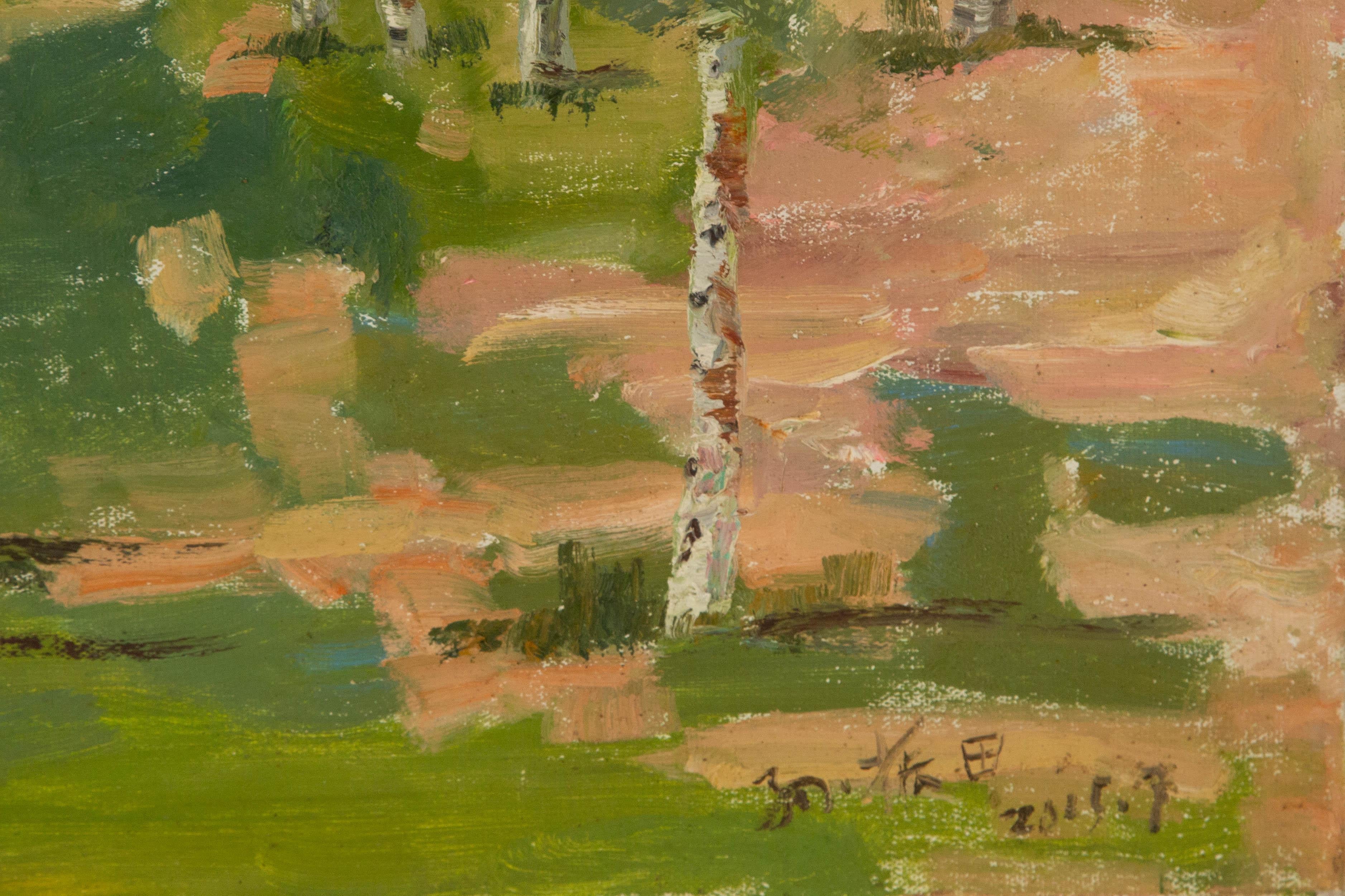 Zhentian Sun Landschaft Original Öl auf Leinwand 