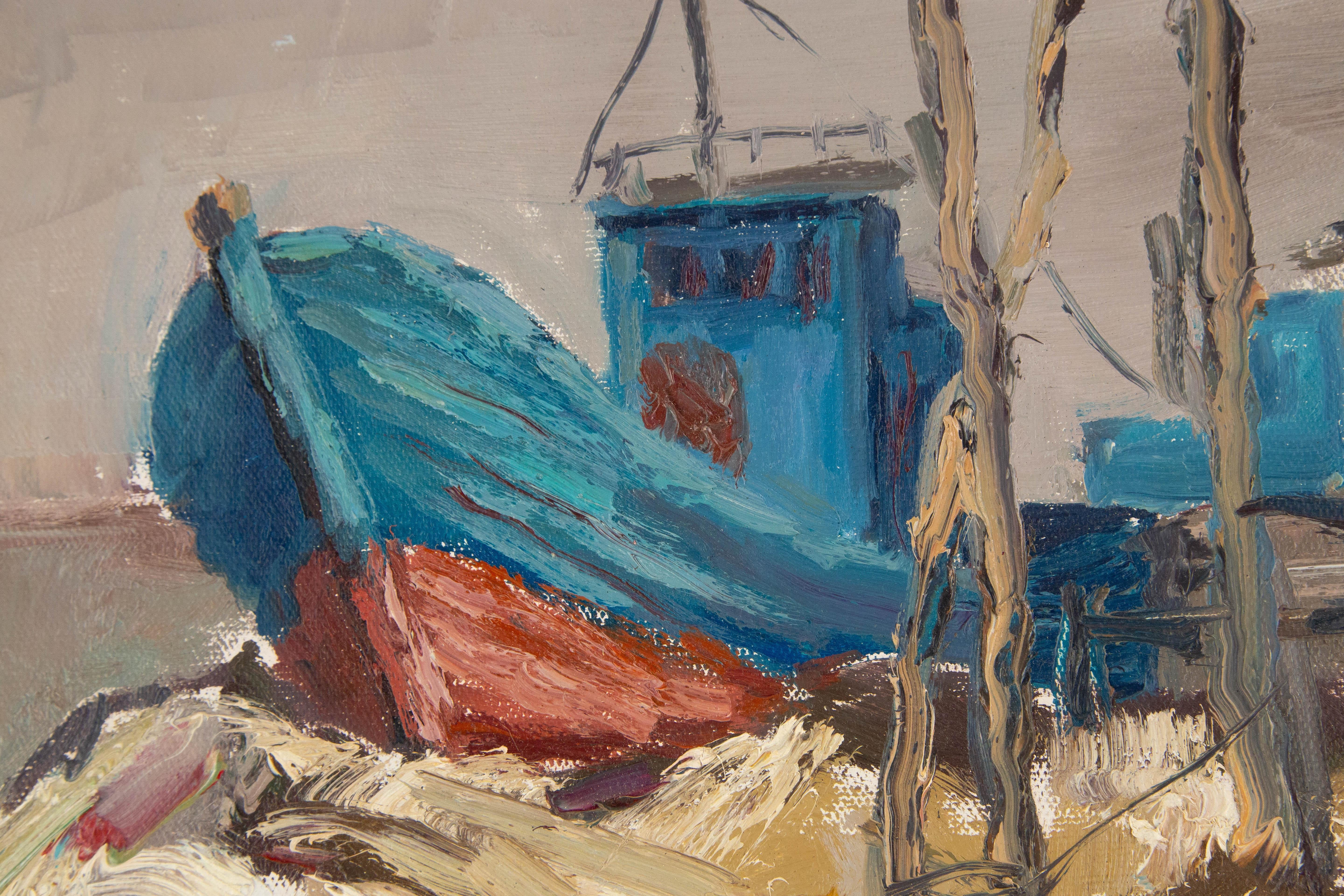 Aquarelle originale de ZhenTian Sun Harbor (Rest Harbor) en vente 2
