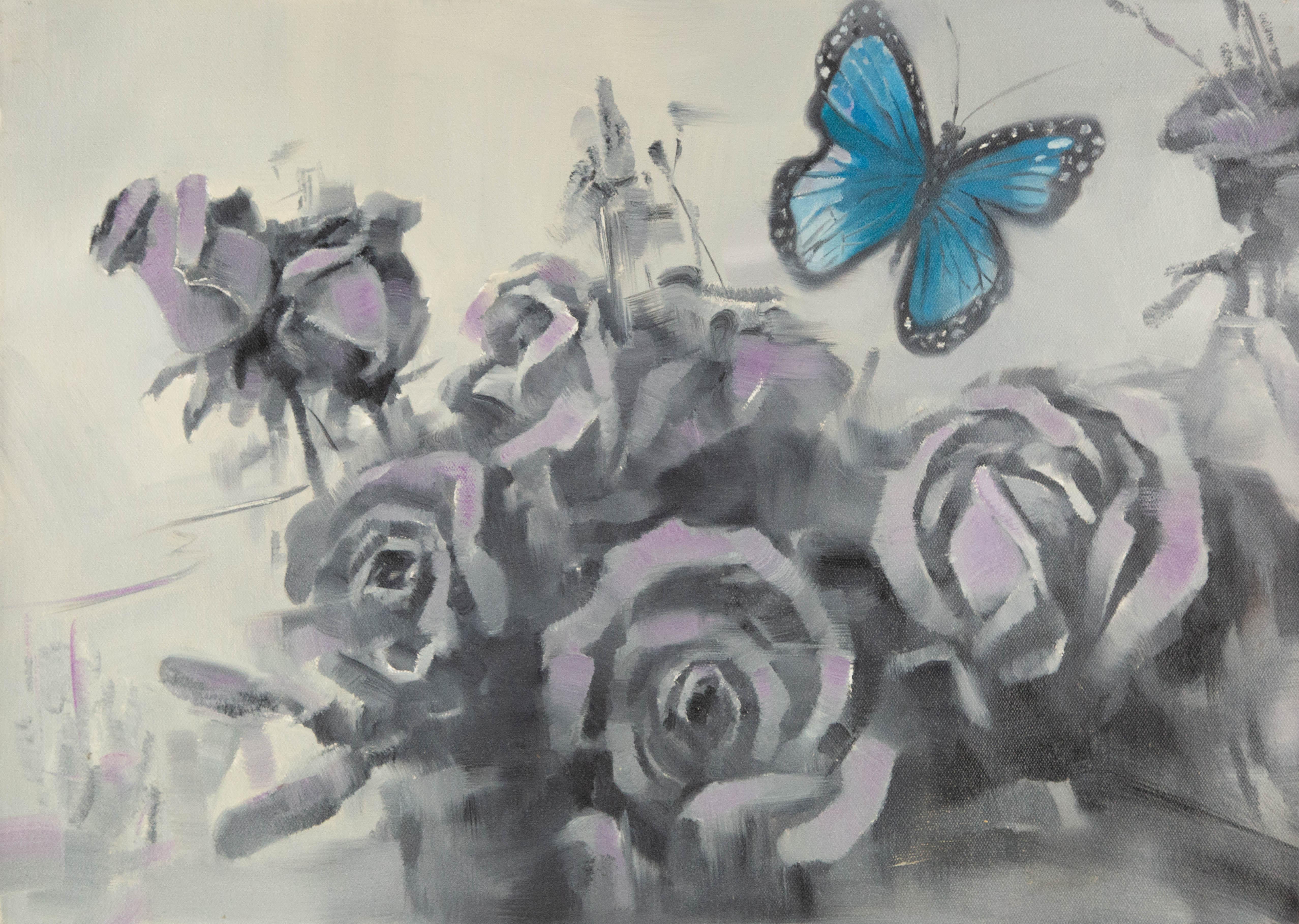  Titolo: Farfalla del sogno blu
 Medium: Olio su tela
 Dimensioni: 19 x 27 pollici
 Cornice: Possibilità di incorniciatura!
 Condizioni: Il dipinto appare in ottime condizioni.
 Nota: questo quadro non è teso
 Anno: 2000 circa
 Artista: Zhenyan