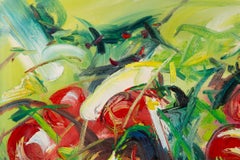 ZhenZhong Liu Abstract Original Oil On Canvas "Peach Tree"